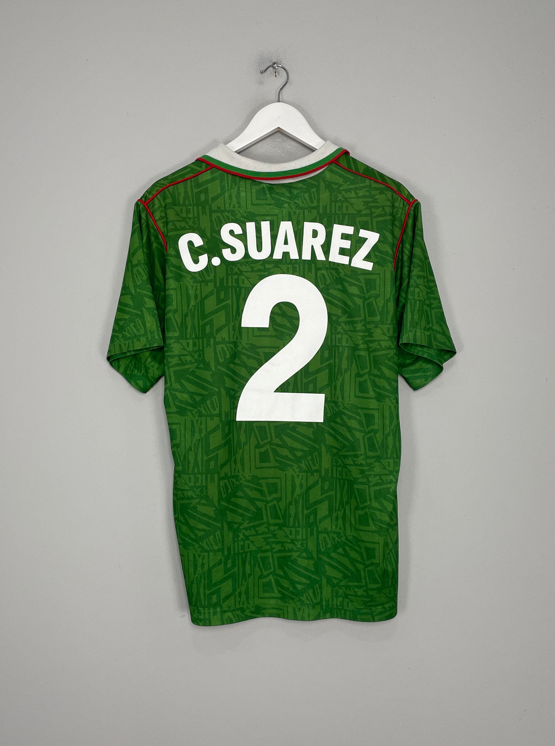 Shop 1994 MEXICO SUAREZ #4 HOME SHIRT (L) UMBRO, classic football shirts, vintage football shirts & retro soccer jerseys at Cult Kits