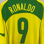 Shop 2004/06 BRAZIL RONALDO #9 L/S HOME SHIRT (XL) NIKE, classic football shirts, vintage football shirts & retro soccer jerseys at Cult Kits