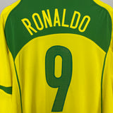 Shop 2004/06 BRAZIL RONALDO #9 L/S HOME SHIRT (XL) NIKE, classic football shirts, vintage football shirts & retro soccer jerseys at Cult Kits