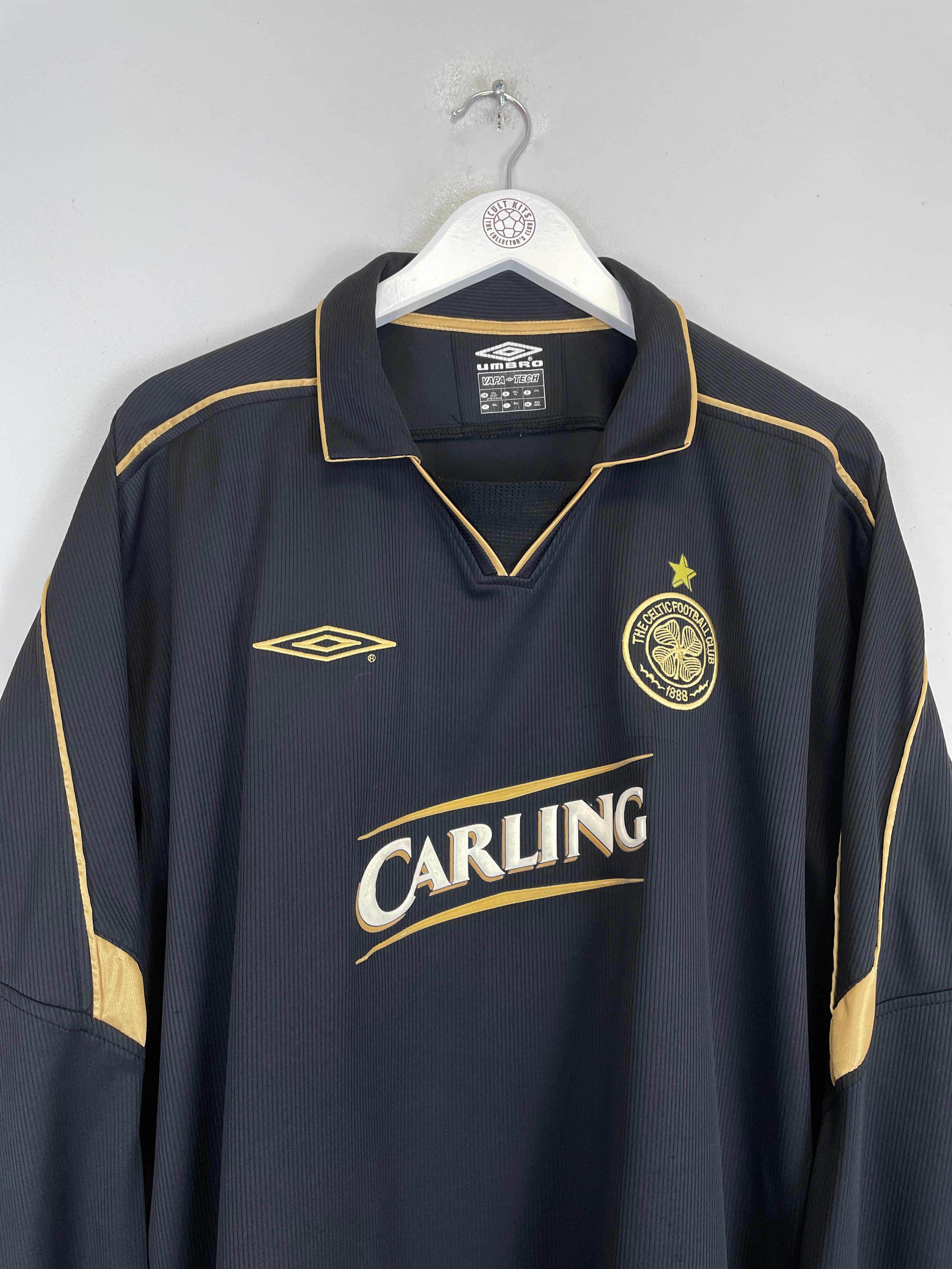 Shop 2003/04 CELTIC LARSSON #7 L/S AWAY SHIRT (XXL) UMBRO, classic football shirts, vintage football shirts & retro soccer jerseys at Cult Kits