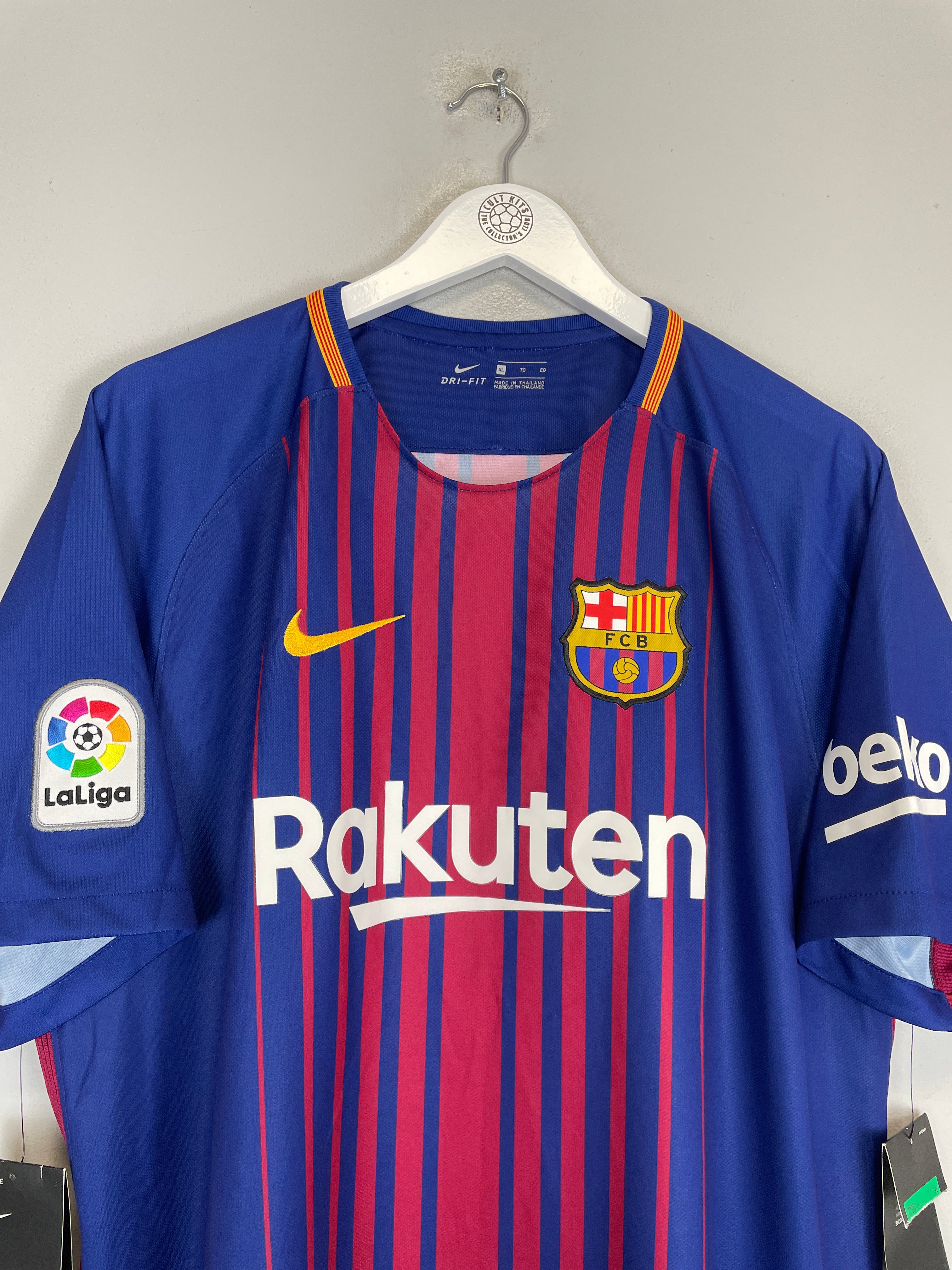 Shop 2017/18 BARCELONA MESSI #10 *BNWT* HOME SHIRT (XL) NIKE, classic football shirts, vintage football shirts & retro soccer jerseys at Cult Kits