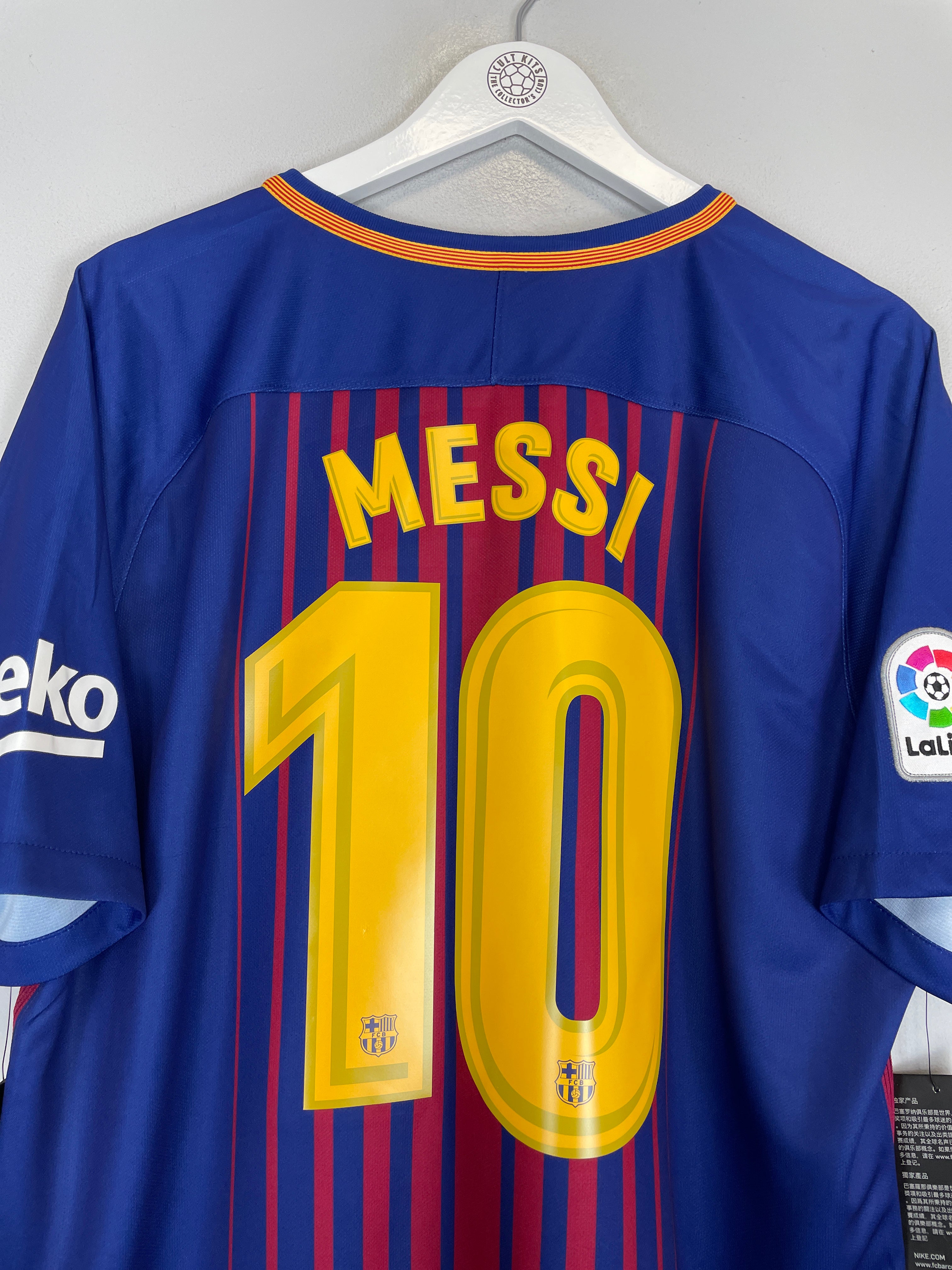 Shop 2017/18 BARCELONA MESSI #10 *BNWT* HOME SHIRT (XL) NIKE, classic football shirts, vintage football shirts & retro soccer jerseys at Cult Kits