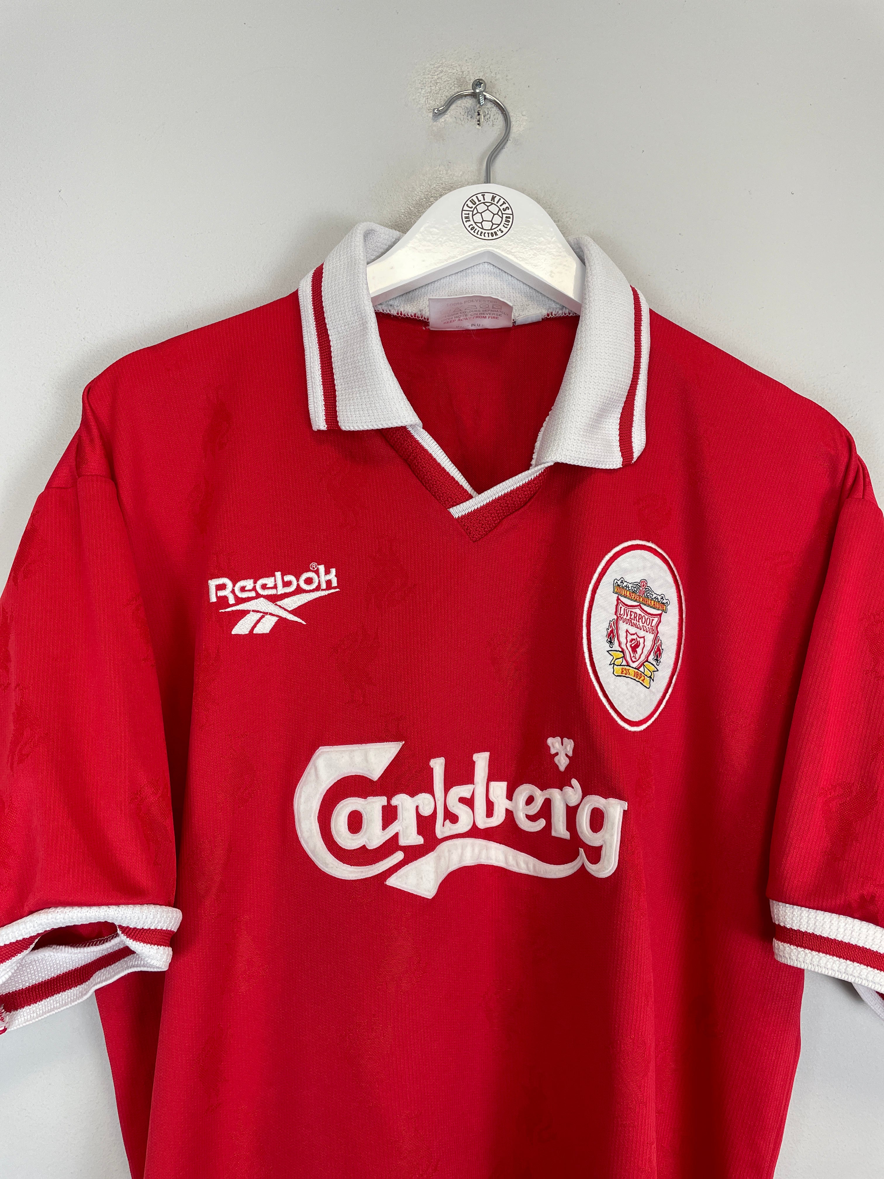 Shop 1996/98 LIVERPOOL FOWLER #9 HOME SHIRT (L) REEBOK, classic football shirts, vintage football shirts & retro soccer jerseys at Cult Kits