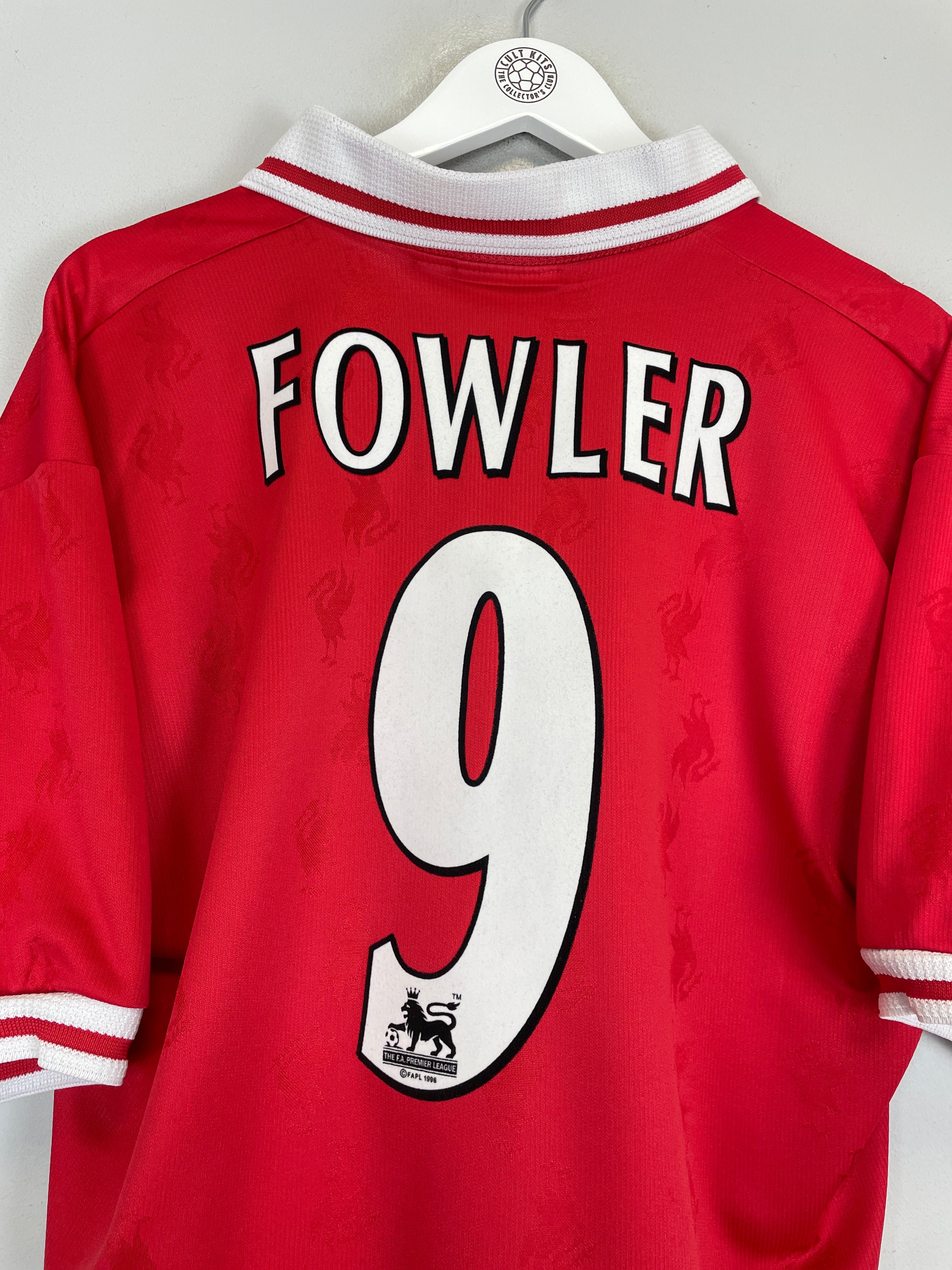 Shop 1996/98 LIVERPOOL FOWLER #9 HOME SHIRT (L) REEBOK, classic football shirts, vintage football shirts & retro soccer jerseys at Cult Kits