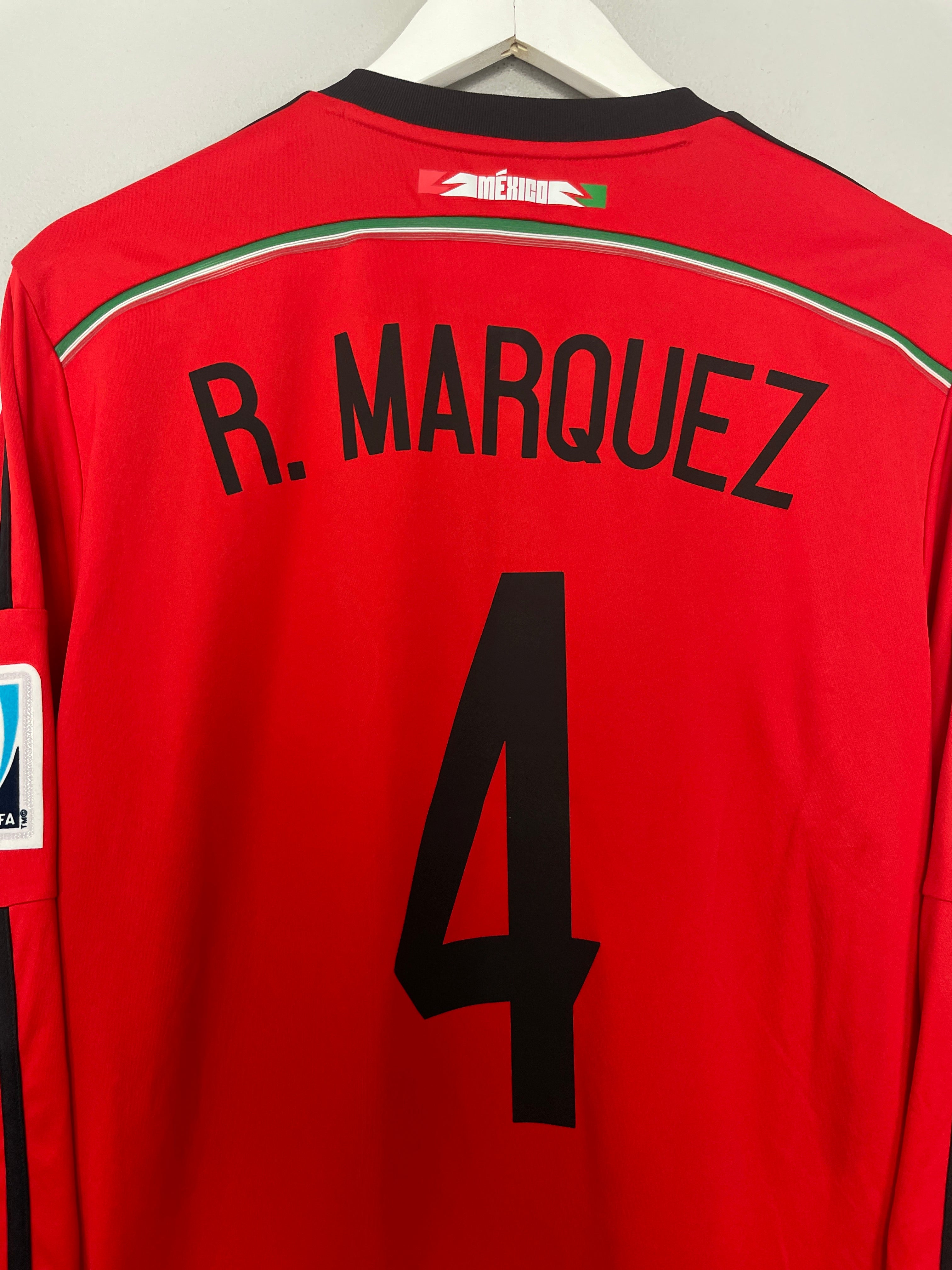 Shop 2014/15 MEXICO R.MARQUEZ #4 L/S AWAY SHIRT (L) ADIDAS, classic football shirts, vintage football shirts & retro soccer jerseys at Cult Kits