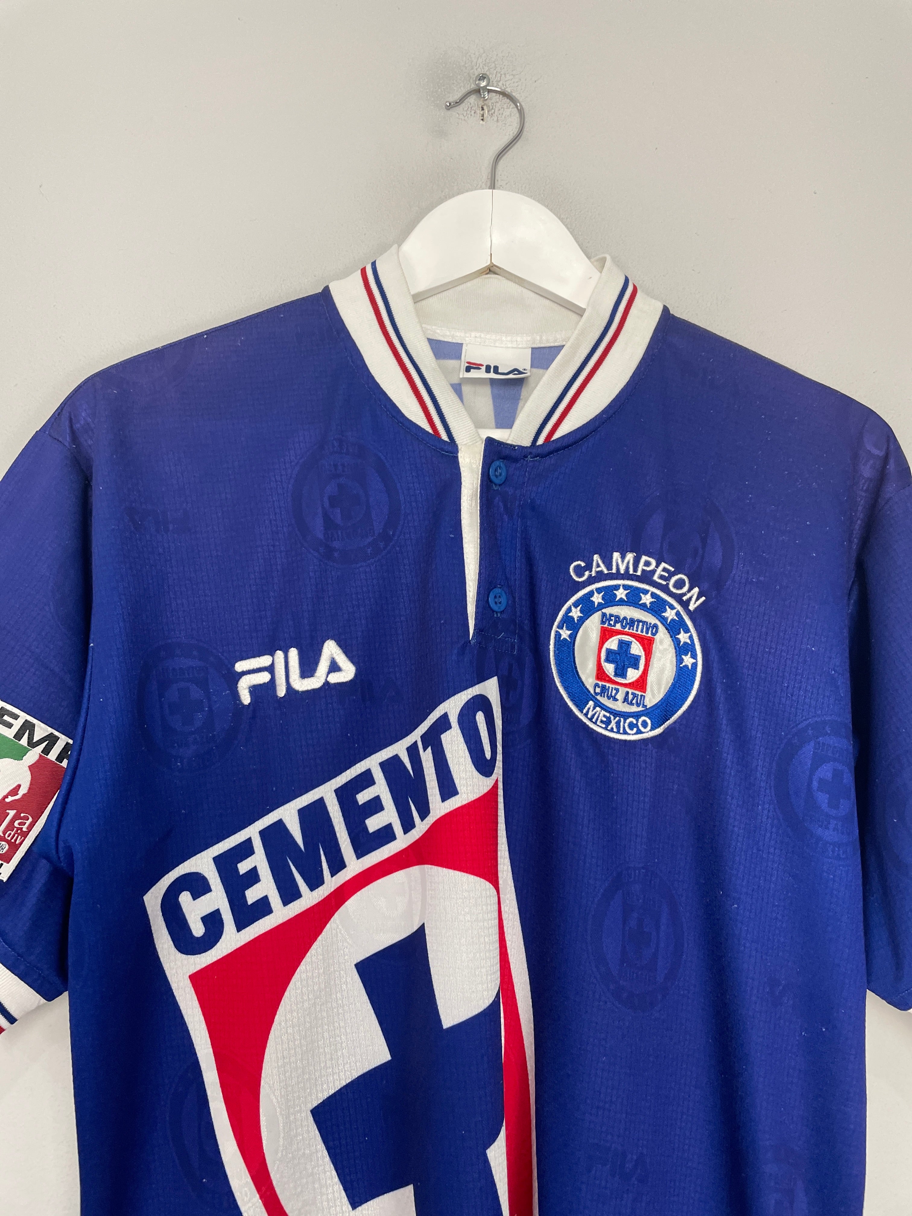 Shop 1997/99 CRUZ AZUL *CHAMPIONS* HOME SHIRT (S) FILA, classic football shirts, vintage football shirts & retro soccer jerseys at Cult Kits