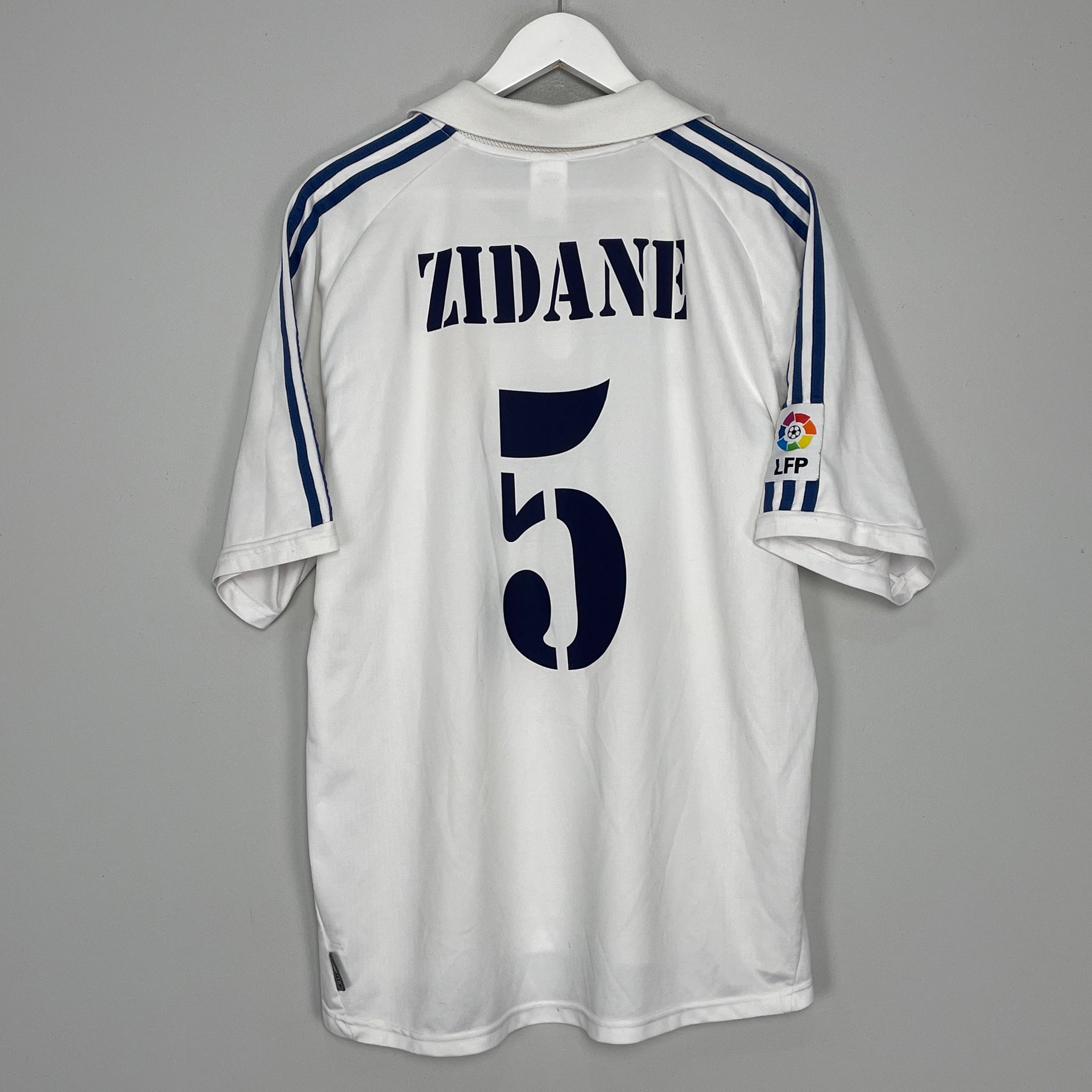Shop 2001 REAL MADRID ZIDANE #5 HOME SHIRT (XL) ADIDAS, classic football shirts, vintage football shirts & retro soccer jerseys at Cult Kits