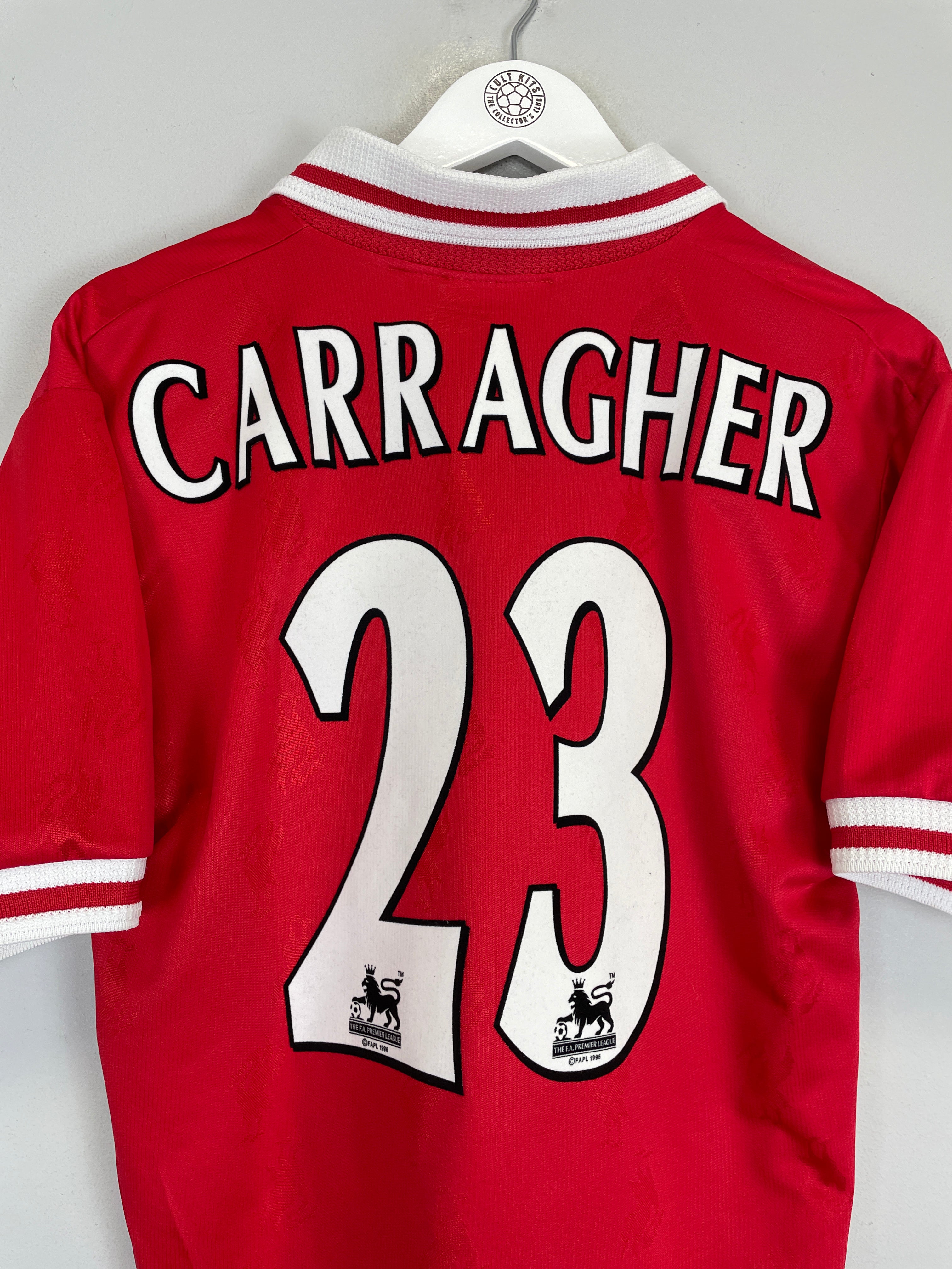 Shop 1996/98 LIVERPOOL CARRAGHER #23 HOME SHIRT (S) REEBOK, classic football shirts, vintage football shirts & retro soccer jerseys at Cult Kits