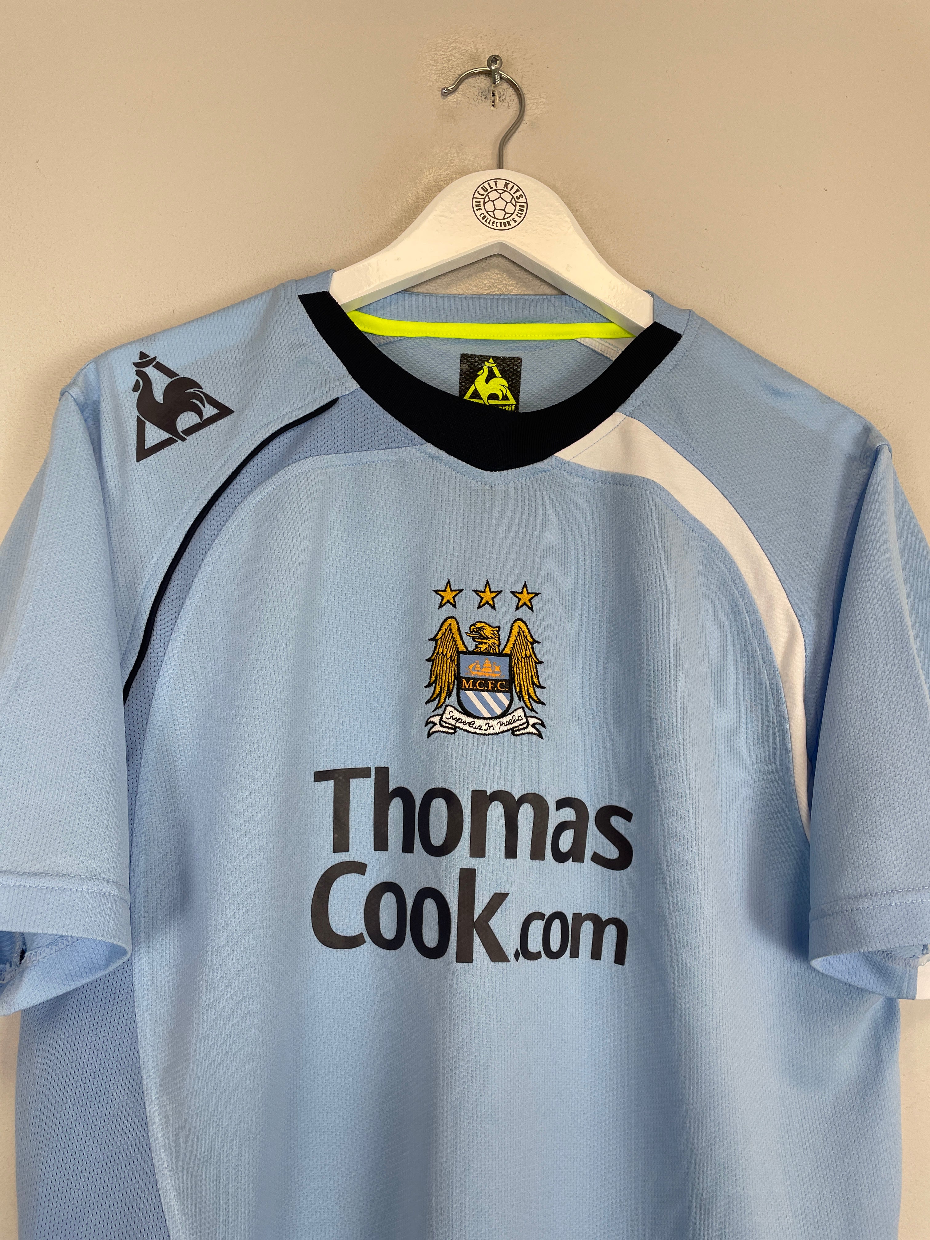 Shop 2008/09 MANCHESTER CITY KOMPANY #33 HOME SHIRT (L) LE COQ, classic football shirts, vintage football shirts & retro soccer jerseys at Cult Kits