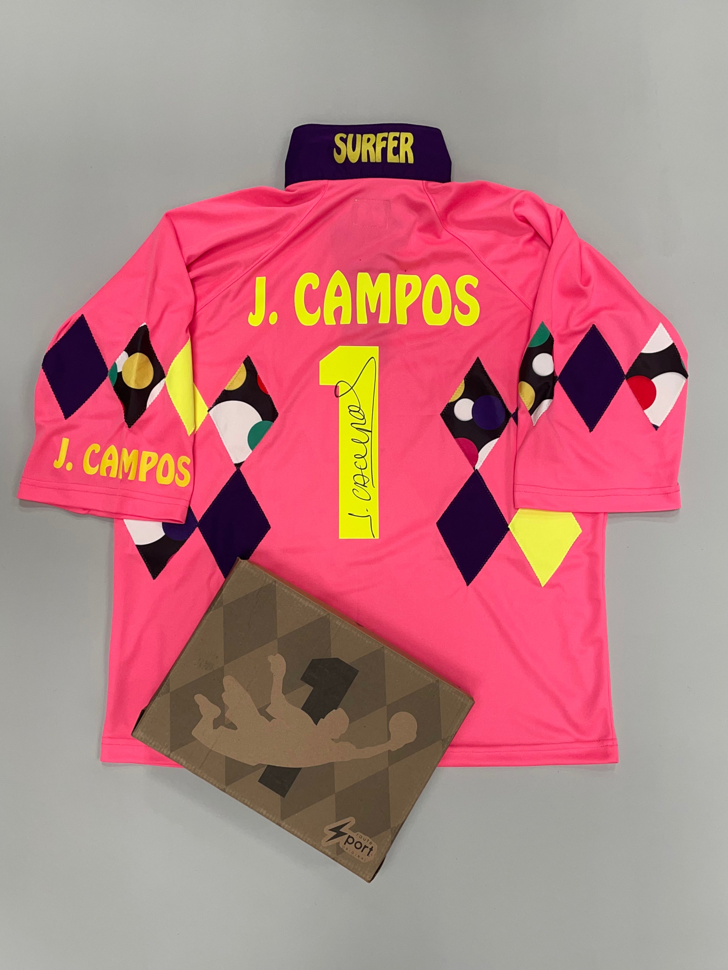 Shop 1990'S JORGE CAMPOS *LTD EDITION + SIGNED* BOXED SHIRT (L) RAUTE SPORT, classic football shirts, vintage football shirts & retro soccer jerseys at Cult Kits