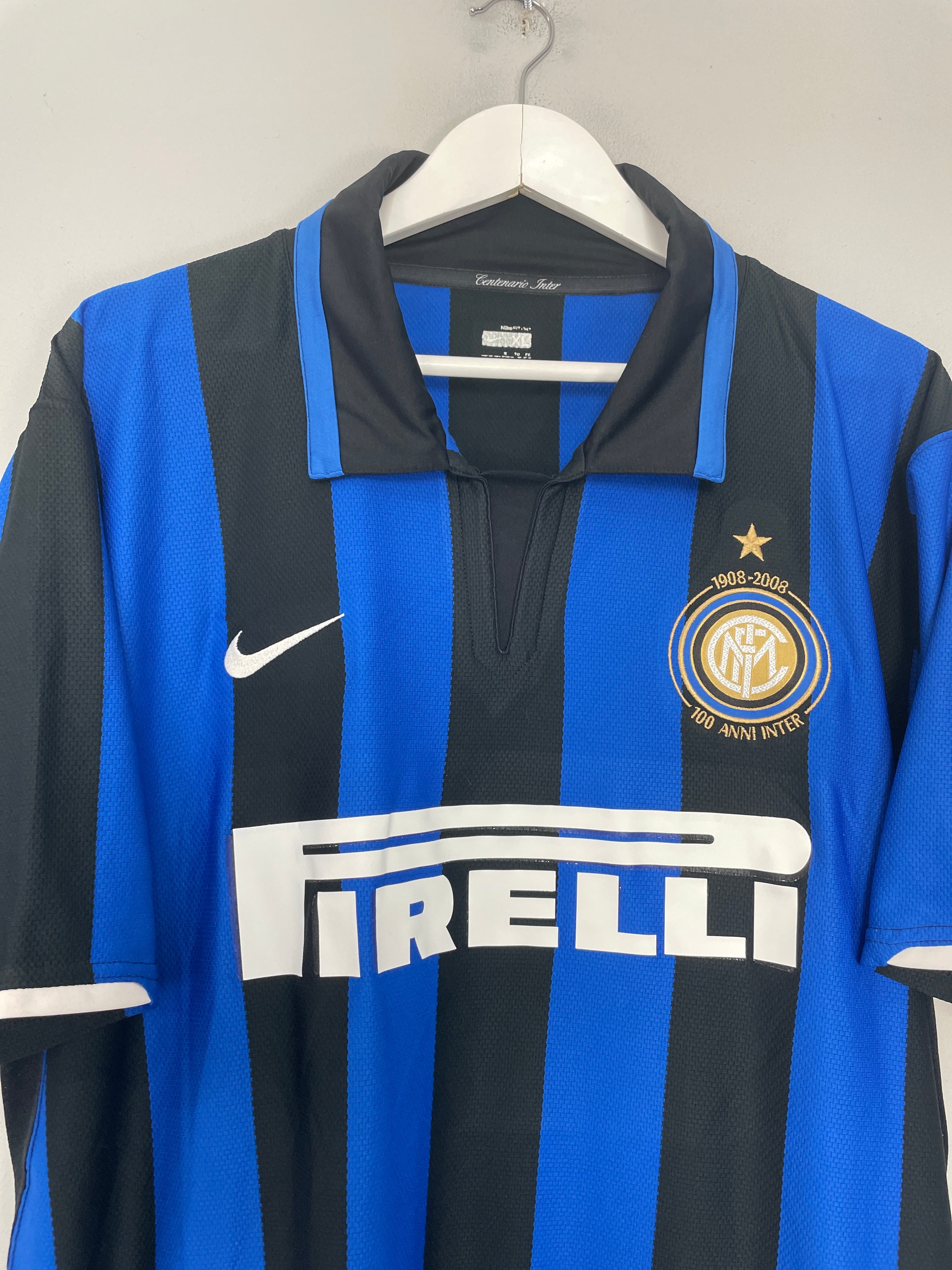 Shop 2007/08 INTER MILAN FIGO #7 *CENTENARY* HOME SHIRT (XL) NIKE, classic football shirts, vintage football shirts & retro soccer jerseys at Cult Kits