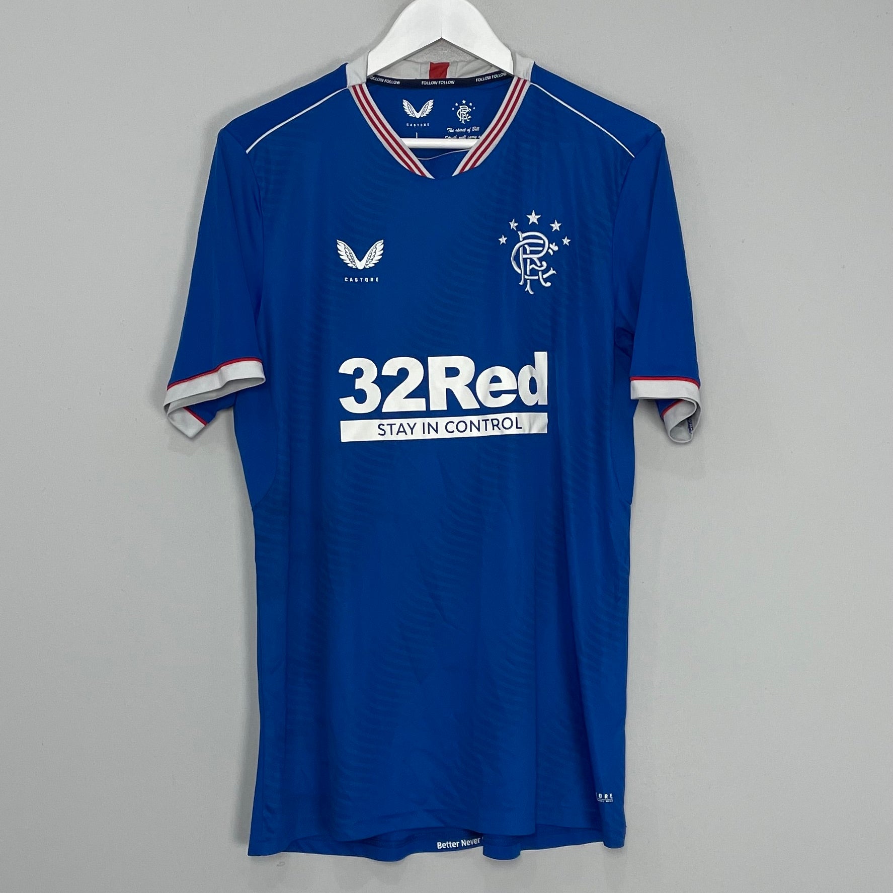 Shop 2020/21 RANGERS HOME SHIRT (L) CASTORE, classic football shirts, vintage football shirts & retro soccer jerseys at Cult Kits