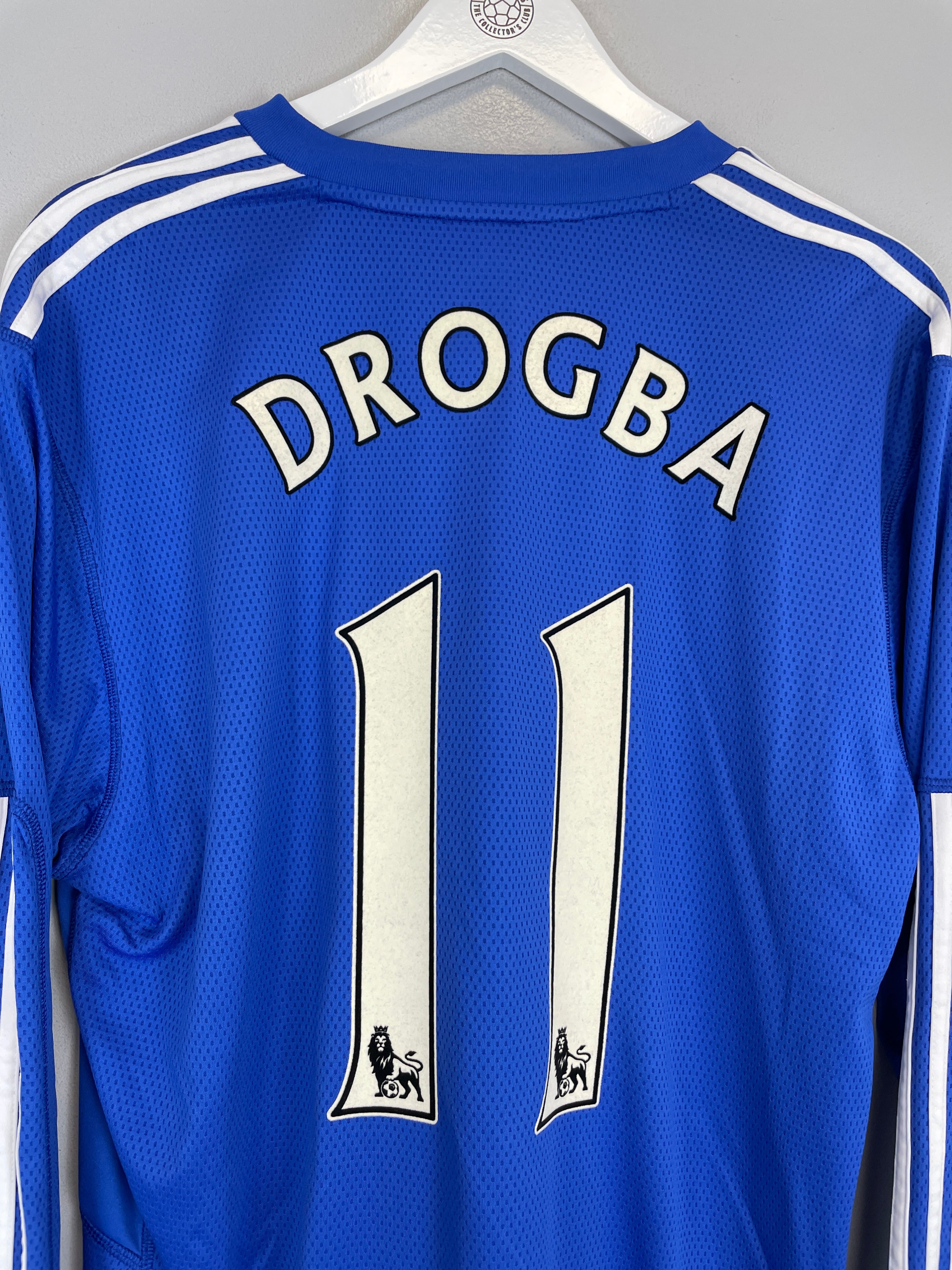 Shop 2009/10 CHELSEA DROGBA #11 L/S HOME SHIRT (XL) ADIDAS, classic football shirts, vintage football shirts & retro soccer jerseys at Cult Kits