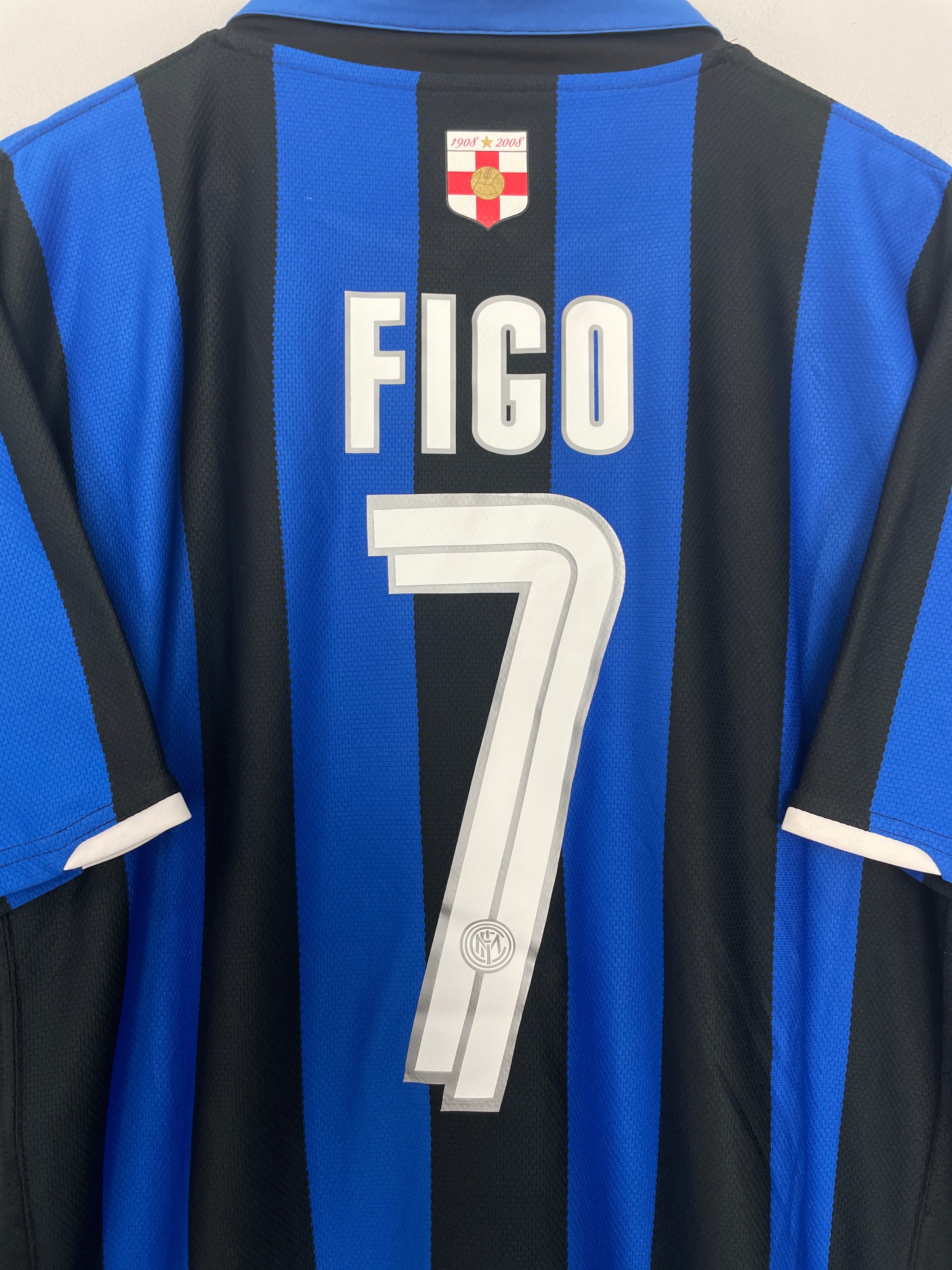 Shop 2007/08 INTER MILAN FIGO #7 *CENTENARY* HOME SHIRT (XL) NIKE, classic football shirts, vintage football shirts & retro soccer jerseys at Cult Kits