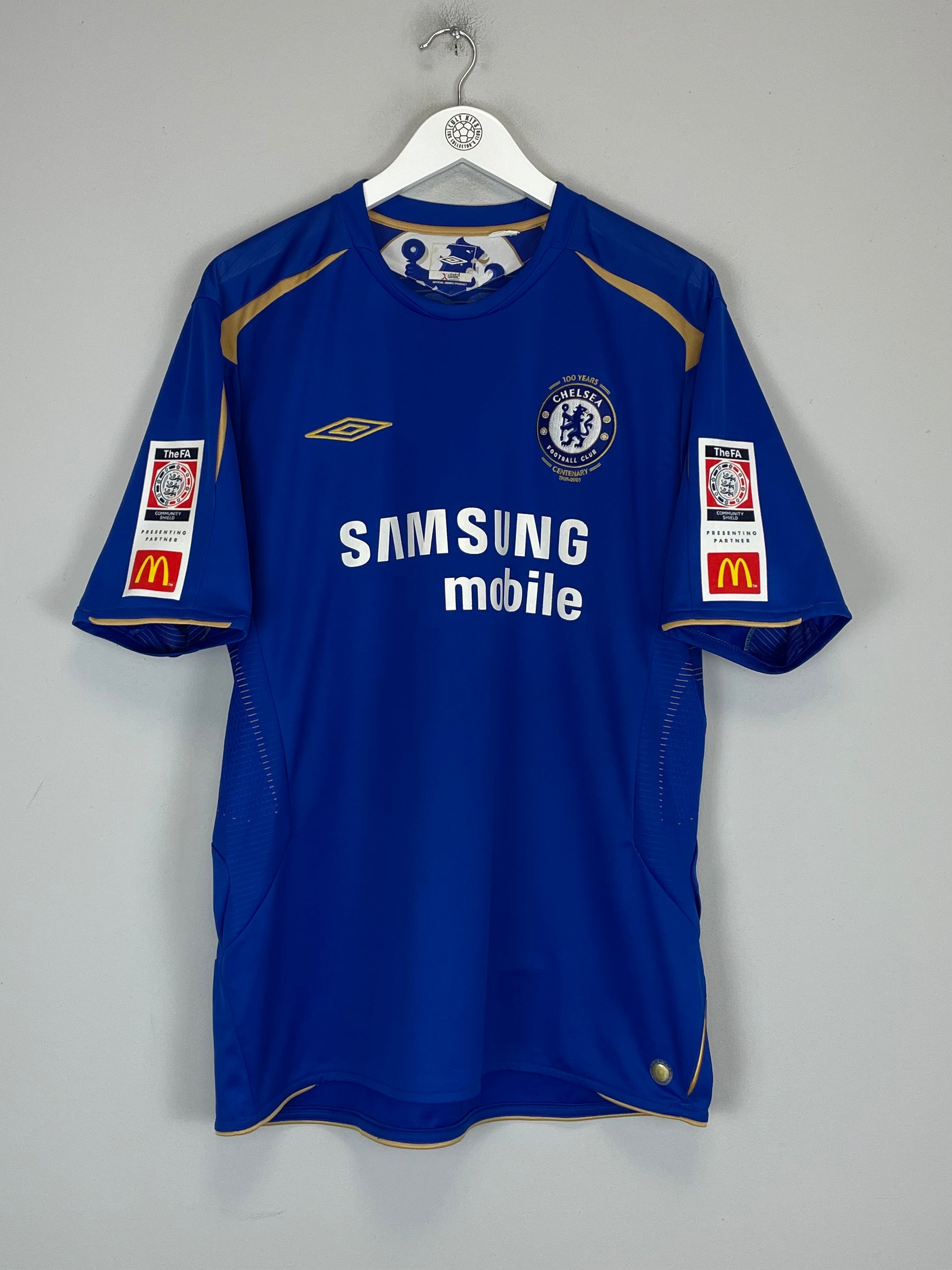 Shop 2005/06 CHELSEA DROGBA #15 *CENTENARY* HOME SHIRT (XL) UMBRO, classic football shirts, vintage football shirts & retro soccer jerseys at Cult Kits