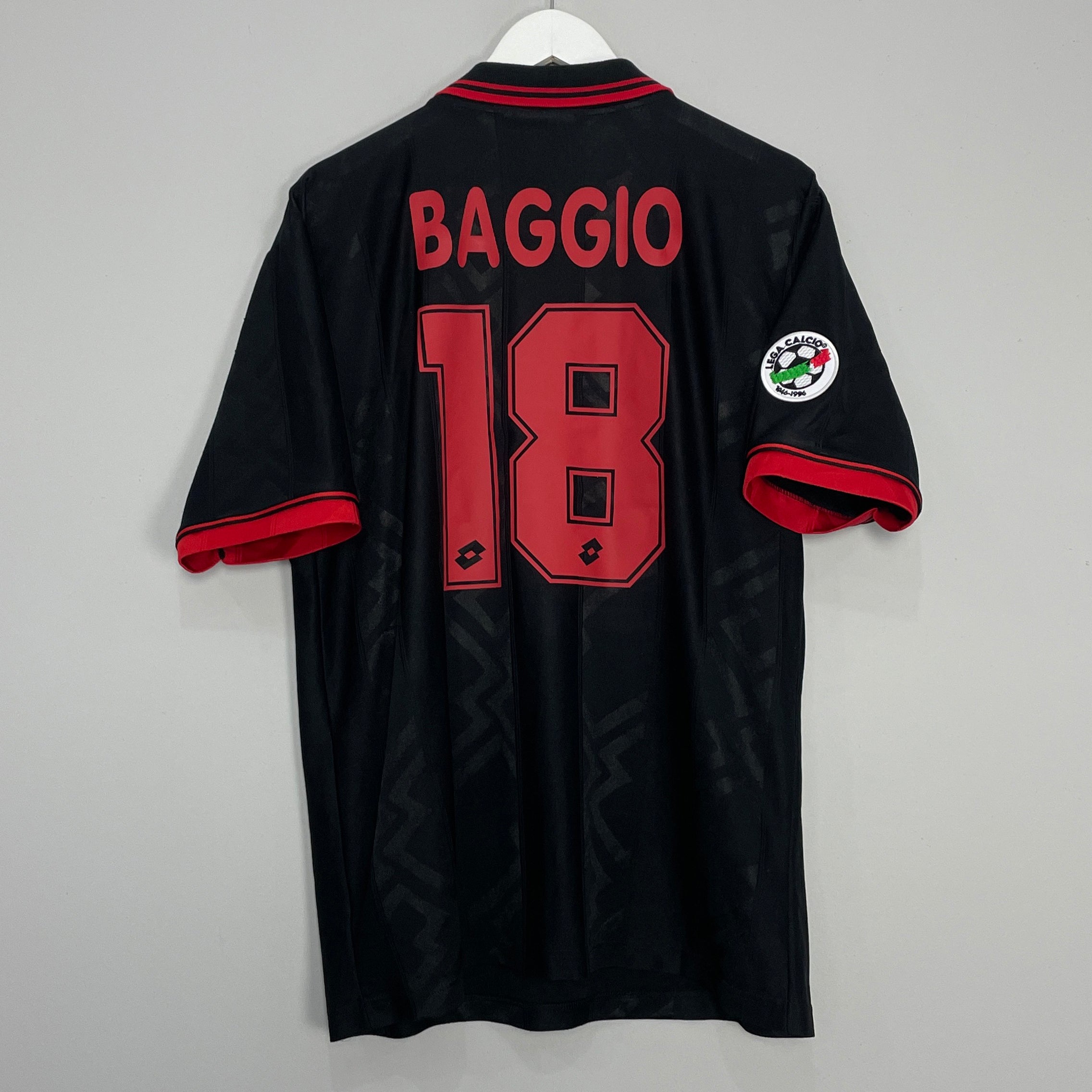 Shop 1996/97 AC MILAN BAGGIO #18 THIRD SHIRT (XL) LOTTO, classic football shirts, vintage football shirts & retro soccer jerseys at Cult Kits