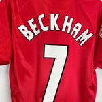 Shop 1999/00 MANCHESTER UNITED BECKHAM #7 *CL WINNERS* HOME SHIRT (M) UMBRO, classic football shirts, vintage football shirts & retro soccer jerseys at Cult Kits