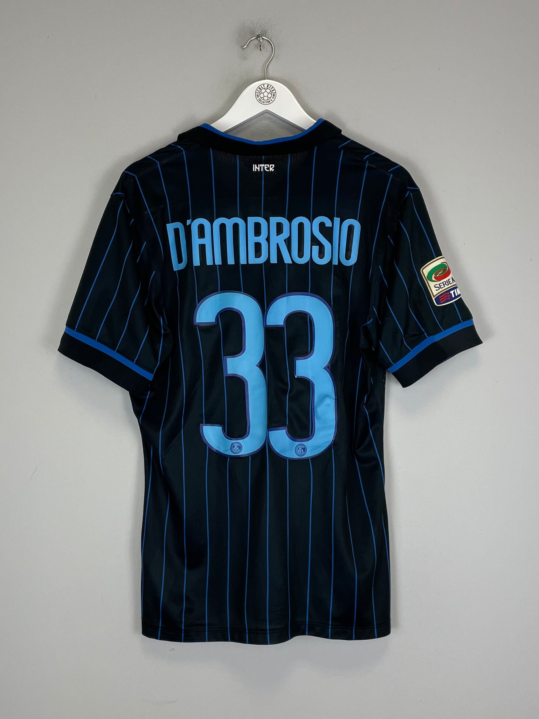 Shop 2014/15 INTER MILAN D'AMBROSIO #33 *AUTHENTIC* HOME SHIRT (L) NIKE, classic football shirts, vintage football shirts & retro soccer jerseys at Cult Kits