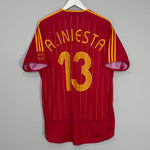 Shop 2006/08 SPAIN A.INIESTA #13 HOME SHIRT (L) ADIDAS, classic football shirts, vintage football shirts & retro soccer jerseys at Cult Kits