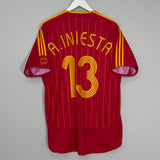 Shop 2006/08 SPAIN A.INIESTA #13 HOME SHIRT (L) ADIDAS, classic football shirts, vintage football shirts & retro soccer jerseys at Cult Kits