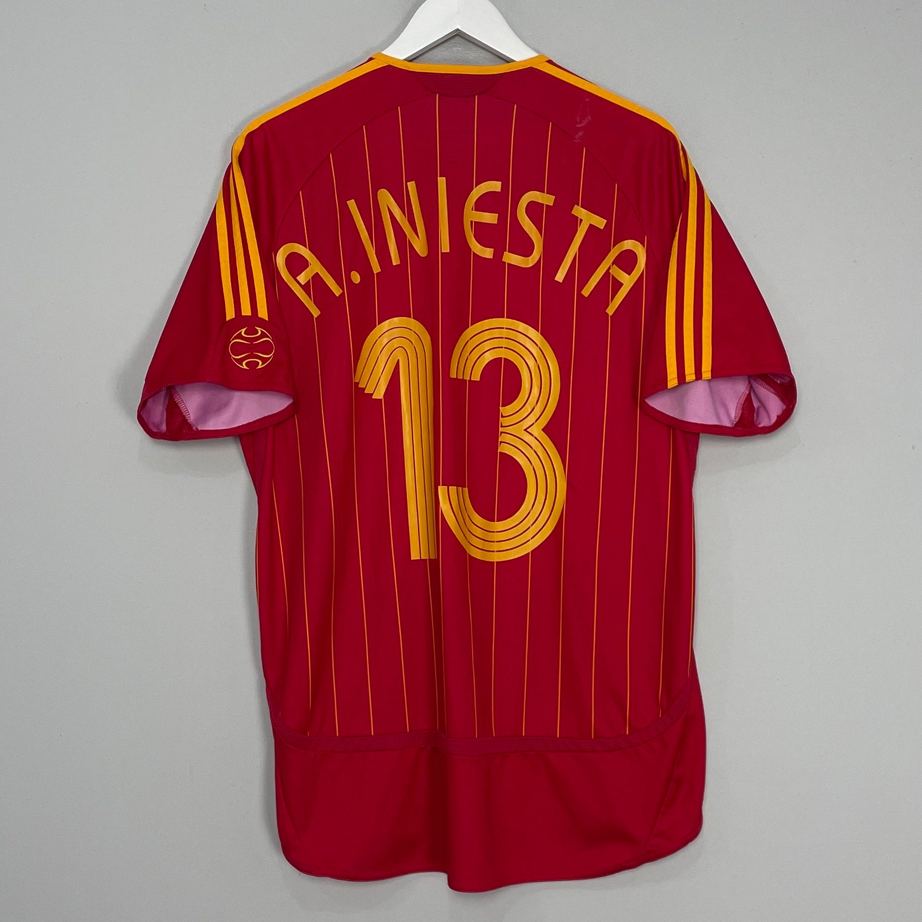 Shop 2006/08 SPAIN A.INIESTA #13 HOME SHIRT (L) ADIDAS, classic football shirts, vintage football shirts & retro soccer jerseys at Cult Kits