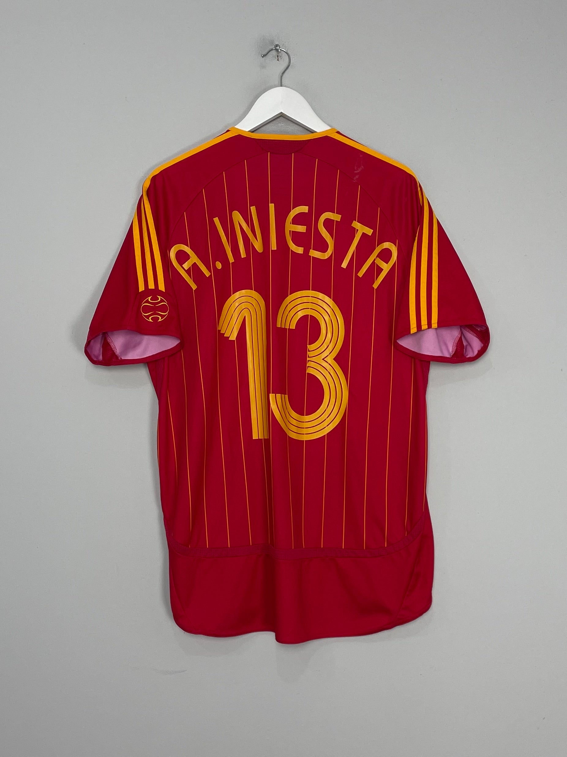 Shop 2006/08 SPAIN A.INIESTA #13 HOME SHIRT (L) ADIDAS, classic football shirts, vintage football shirts & retro soccer jerseys at Cult Kits