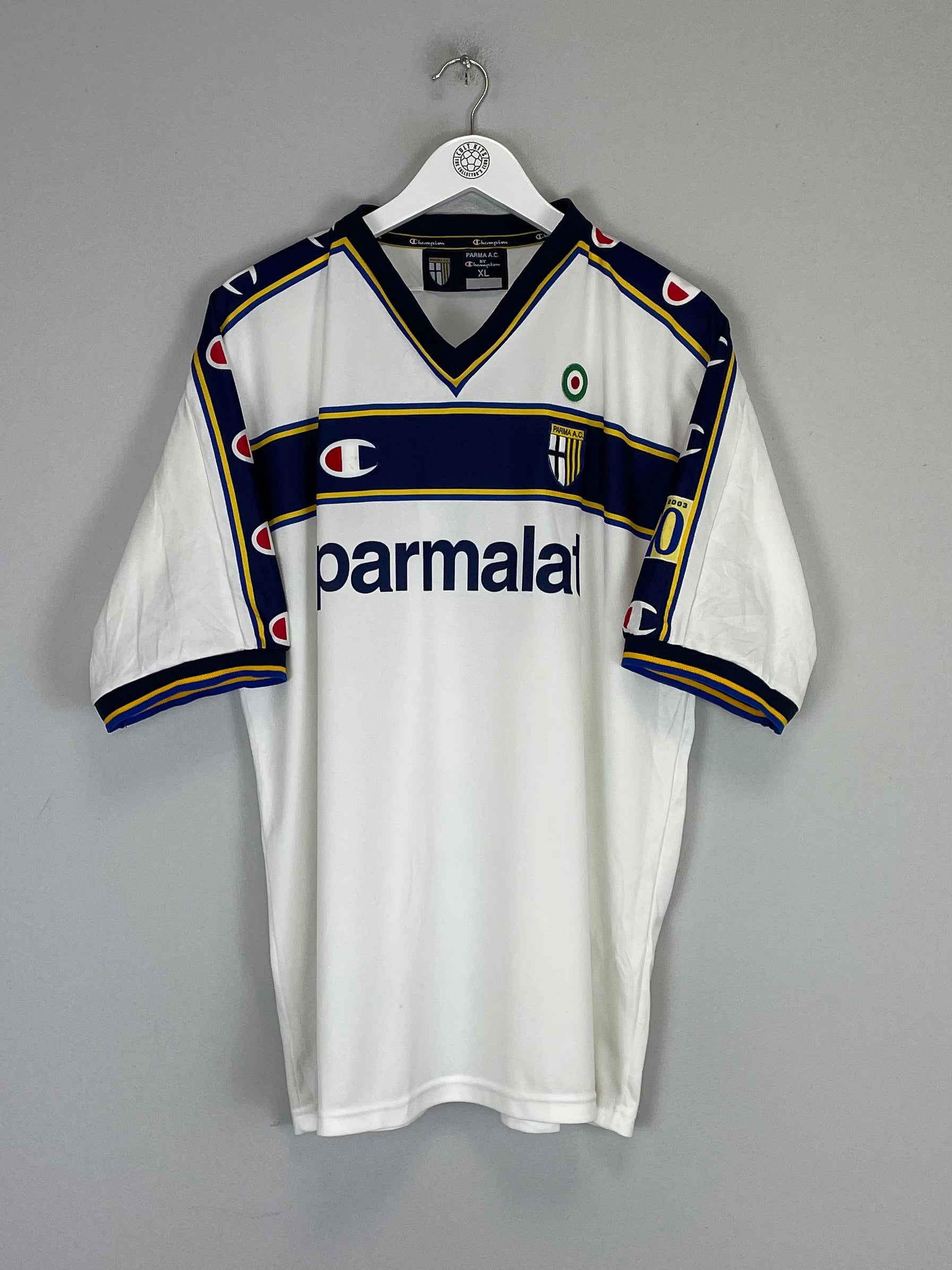 Shop 2001/02 PARMA AWAY SHIRT (XL) CHAMPION, classic football shirts, vintage football shirts & retro soccer jerseys at Cult Kits