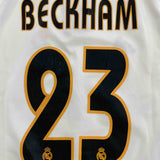 2003/04 Real Madrid Beckham #23 Home Shirt (S) Adidas