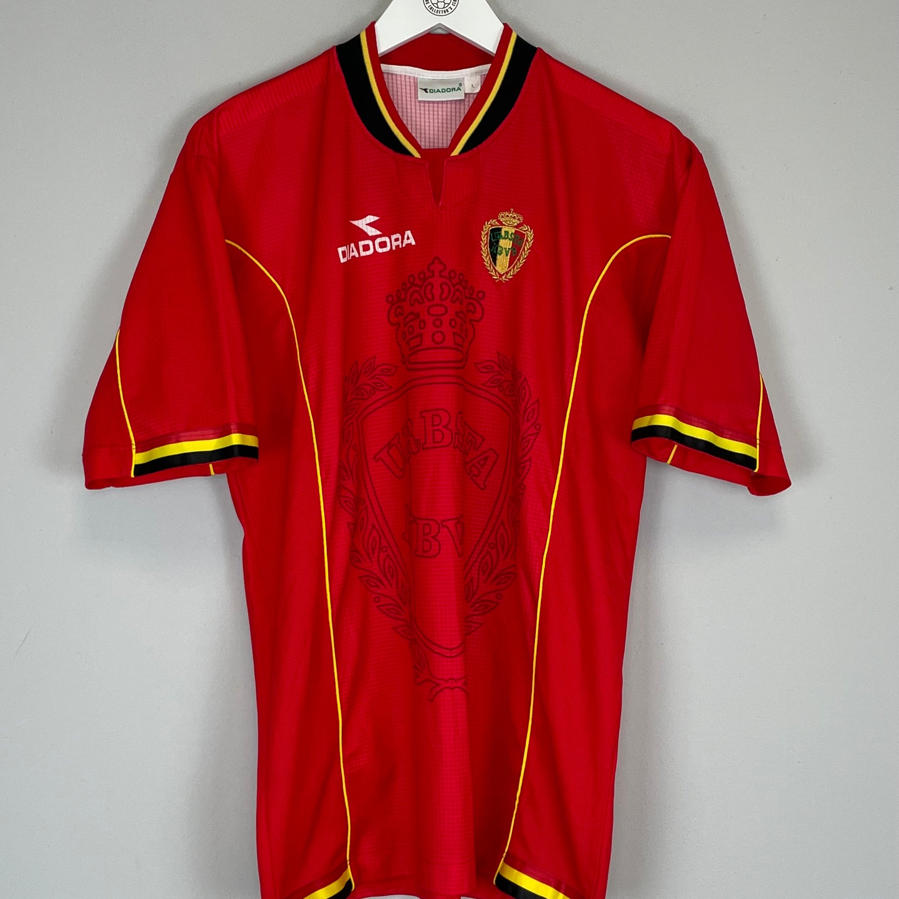 Shop 1997/98 BELGIUM HOME SHIRT (L) DIADORA, classic football shirts, vintage football shirts & retro soccer jerseys at Cult Kits
