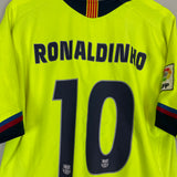 Shop 2005/06 BARCELONA RONALDINHO #10 AWAY SHIRT (XL) NIKE, classic football shirts, vintage football shirts & retro soccer jerseys at Cult Kits