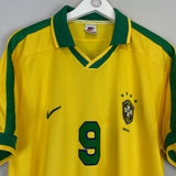 1997/98 BRAZIL RONALDO #9 HOME SHIRT (XL) NIKE