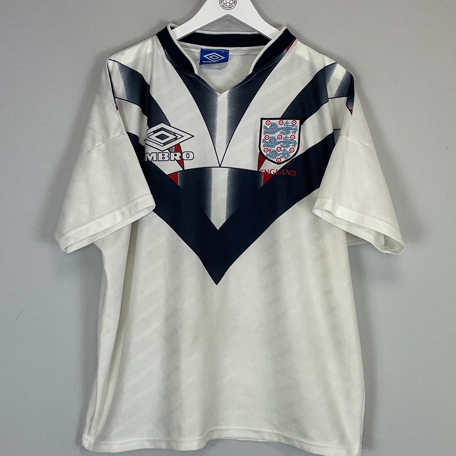Shop 1992/94 ENGLAND TRAINING SHIRT (XL) UMBRO, classic football shirts, vintage football shirts & retro soccer jerseys at Cult Kits