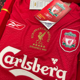 2005 LIVERPOOL C/L FINAL EDITION *BOXED* HOME SHIRT (M) REEBOK ISTANBUL