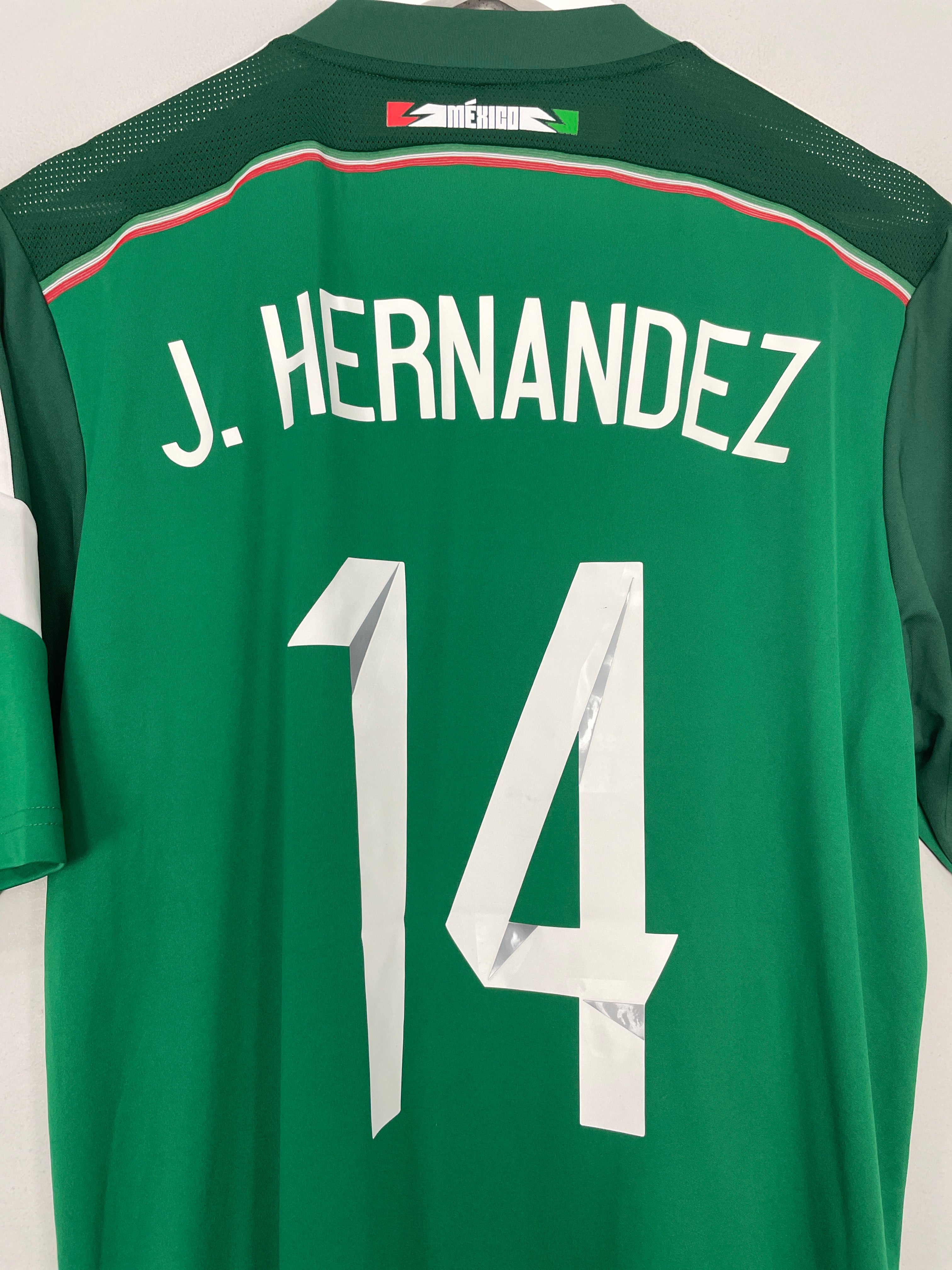 Shop 2014/15 MEXICO J.HERNANDEZ #14 HOME SHIRT (L) ADIDAS, classic football shirts, vintage football shirts & retro soccer jerseys at Cult Kits