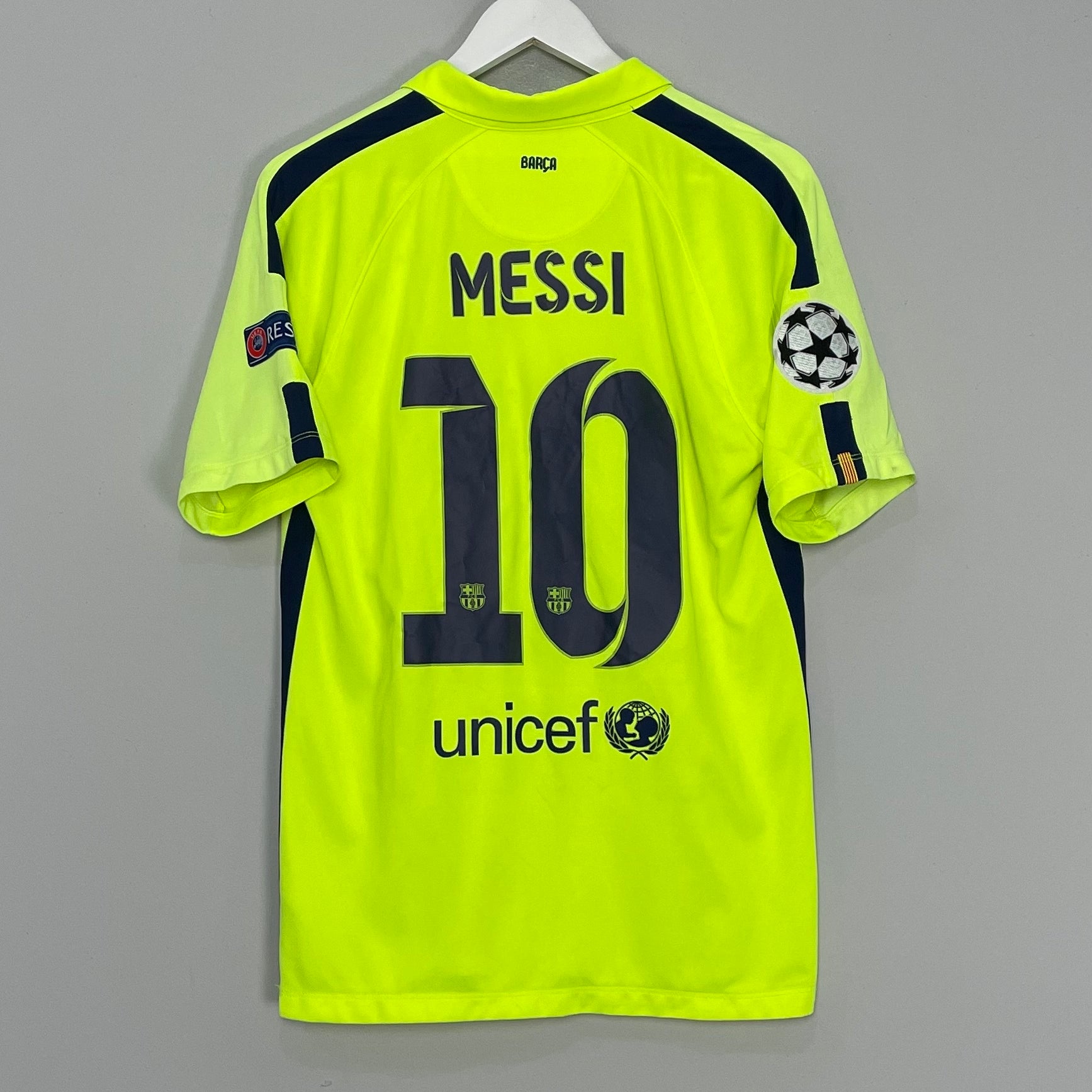 Shop 2014/15 BARCELONA MESSI #10 C/L THIRD SHIRT (M) NIKE, classic football shirts, vintage football shirts & retro soccer jerseys at Cult Kits