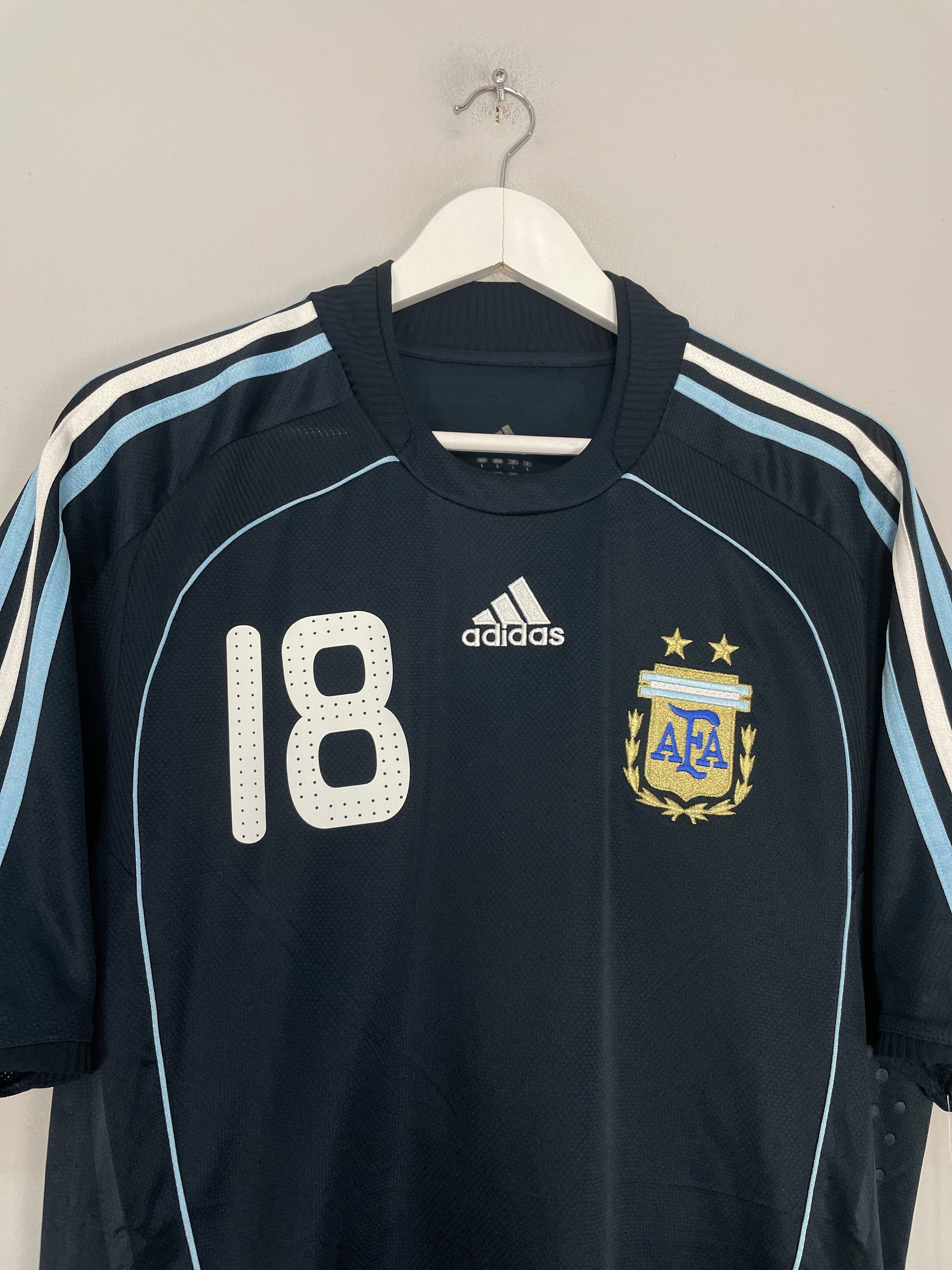 Shop 2007/09 ARGENTINA MESSI #18 *BNWT* AWAY SHIRT (L) ADIDAS, classic football shirts, vintage football shirts & retro soccer jerseys at Cult Kits
