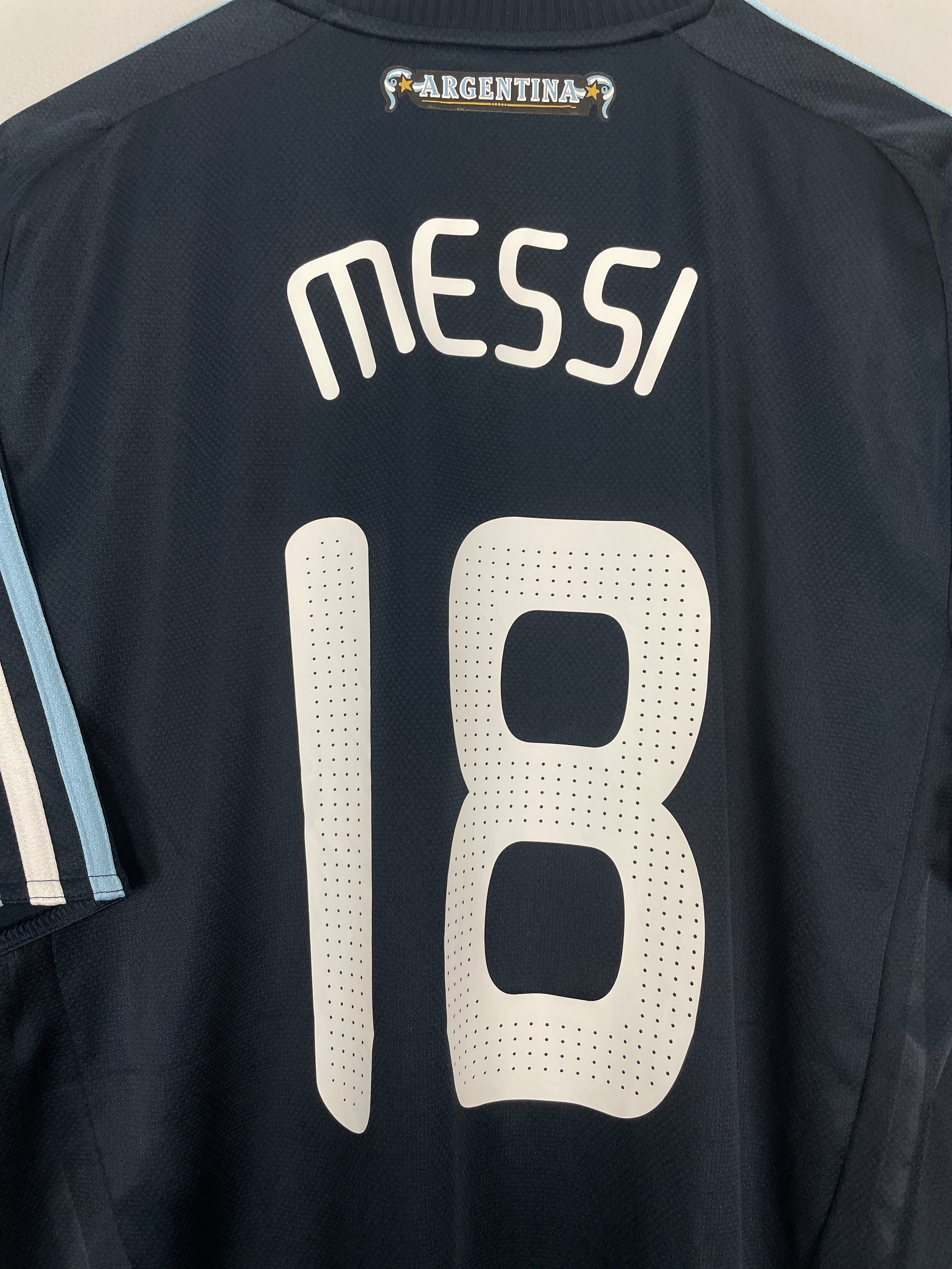 Shop 2007/09 ARGENTINA MESSI #18 *BNWT* AWAY SHIRT (L) ADIDAS, classic football shirts, vintage football shirts & retro soccer jerseys at Cult Kits