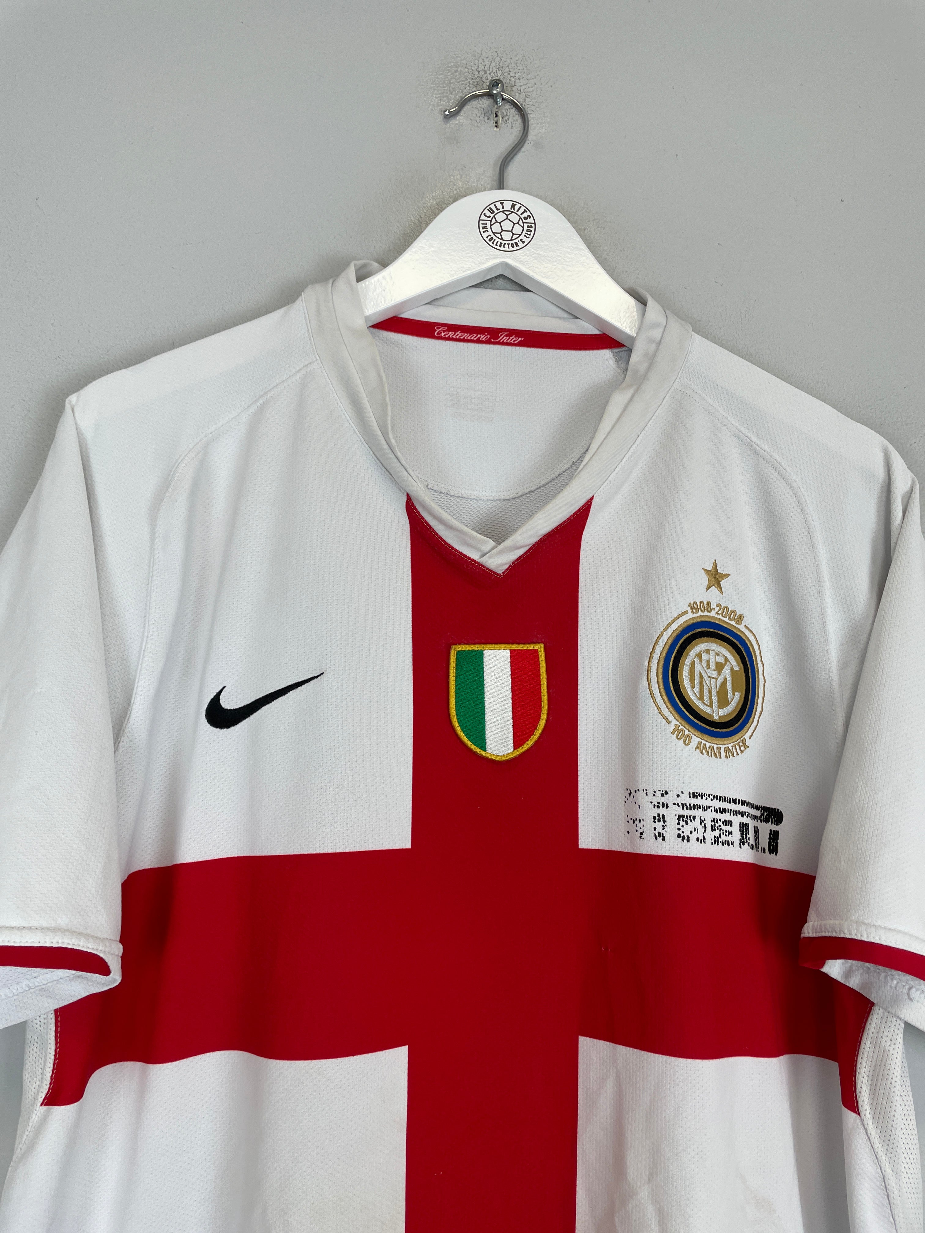 Shop 2007/08 INTER MILAN *CENTENARY* AWAY SHIRT (L) NIKE, classic football shirts, vintage football shirts & retro soccer jerseys at Cult Kits