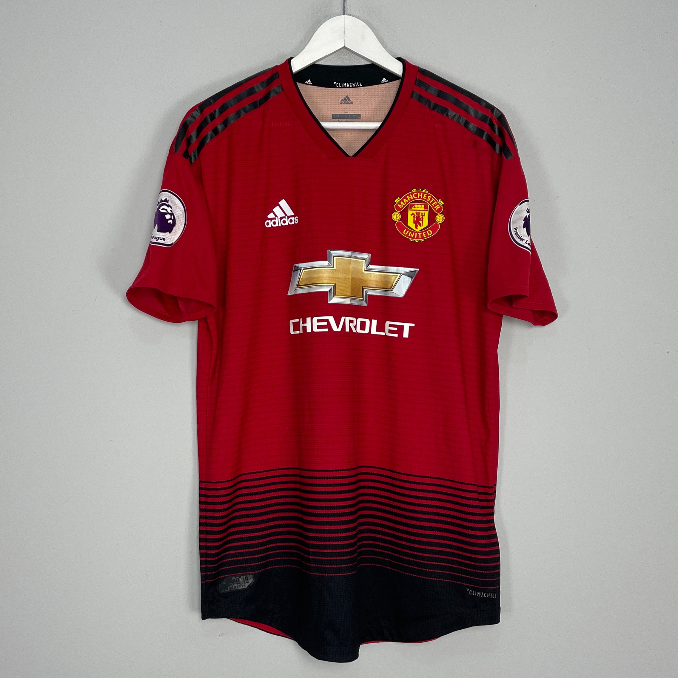 Shop 2018/19 MANCHESTER UNITED DE GEA #1 *AUTHENTIC* HOME SHIRT (L) ADIDAS, classic football shirts, vintage football shirts & retro soccer jerseys at Cult Kits