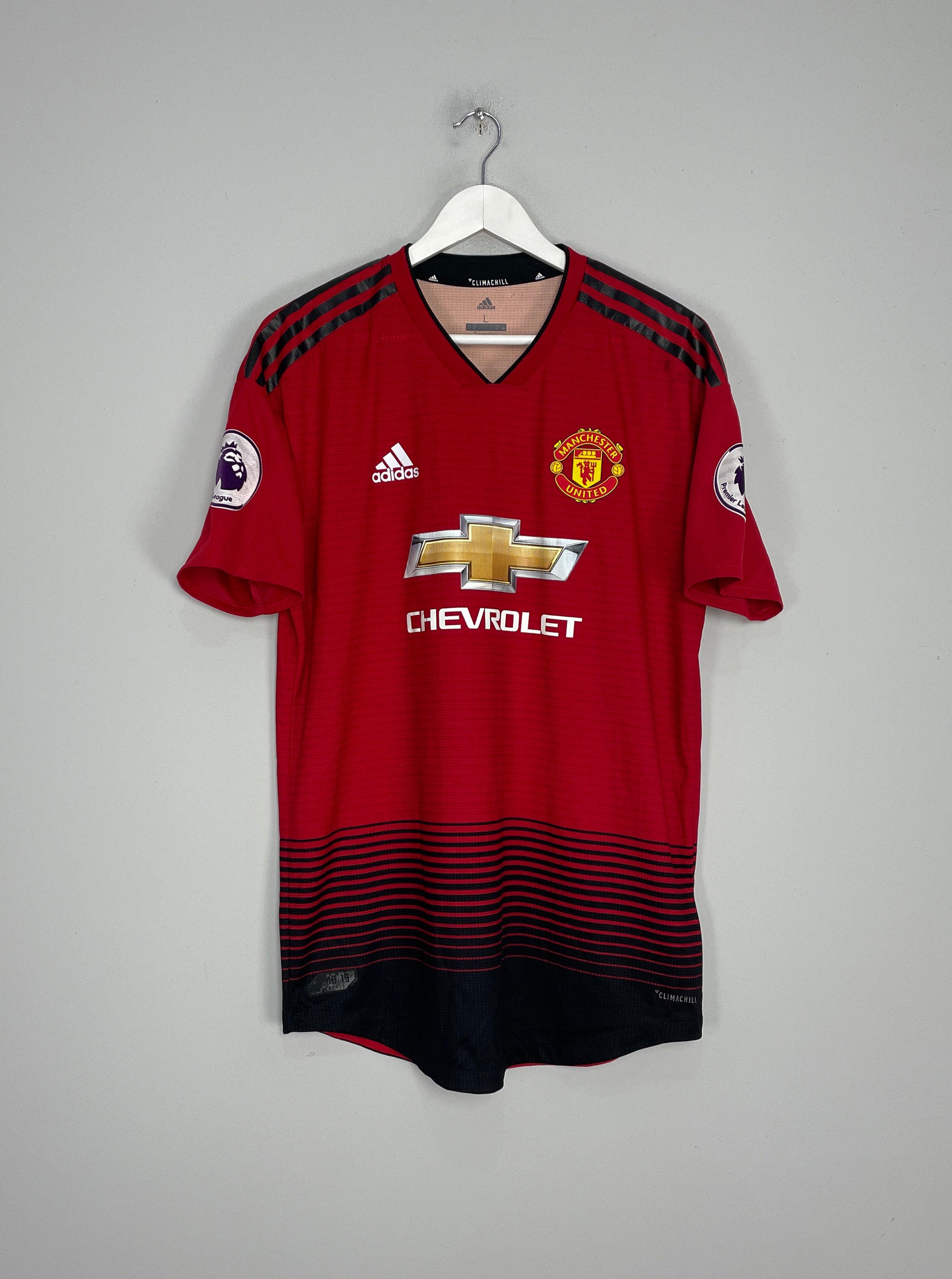 Shop 2018/19 MANCHESTER UNITED DE GEA #1 *AUTHENTIC* HOME SHIRT (L) ADIDAS, classic football shirts, vintage football shirts & retro soccer jerseys at Cult Kits