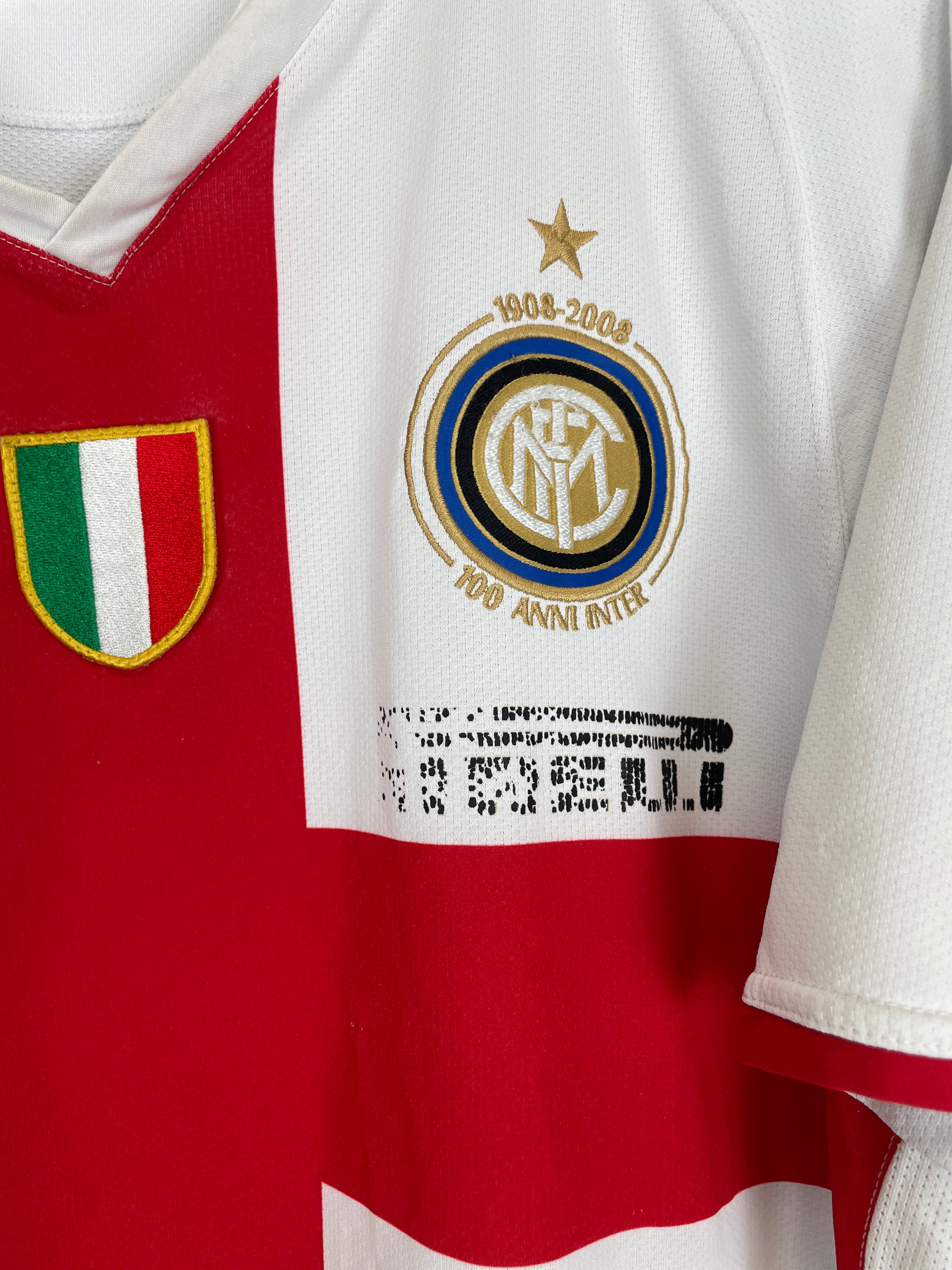 Shop 2007/08 INTER MILAN *CENTENARY* AWAY SHIRT (L) NIKE, classic football shirts, vintage football shirts & retro soccer jerseys at Cult Kits