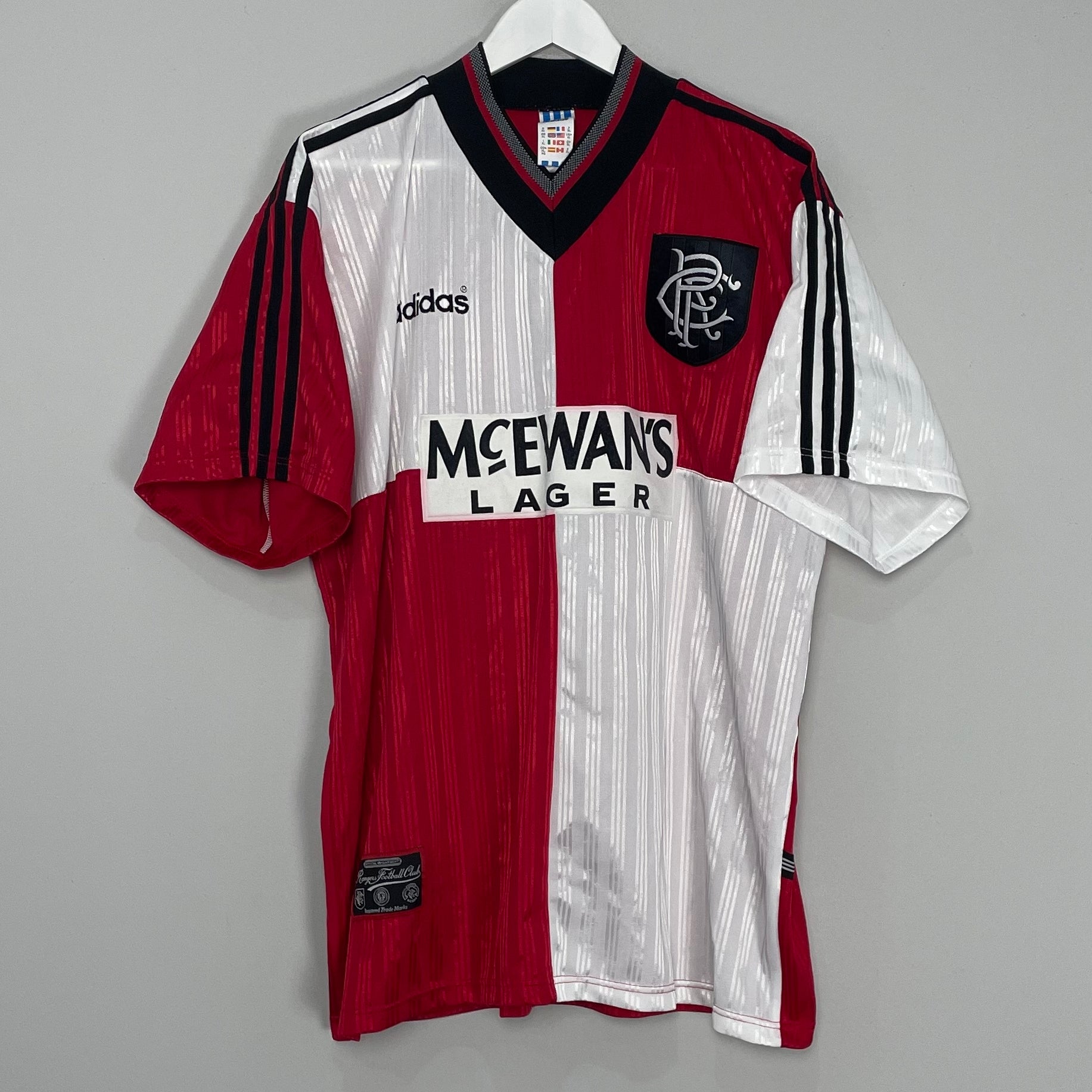 Shop 1995/96 RANGERS *MINT* AWAY SHIRT (XL) ADIDAS, classic football shirts, vintage football shirts & retro soccer jerseys at Cult Kits