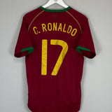 Shop 2006/08 PORTUGAL RONALDO #17 HOME SHIRT (M) NIKE, classic football shirts, vintage football shirts & retro soccer jerseys at Cult Kits