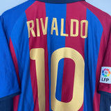 Shop 2001/02 BARCELONA RIVALDO #10 HOME SHIRT (XL) NIKE, classic football shirts, vintage football shirts & retro soccer jerseys at Cult Kits