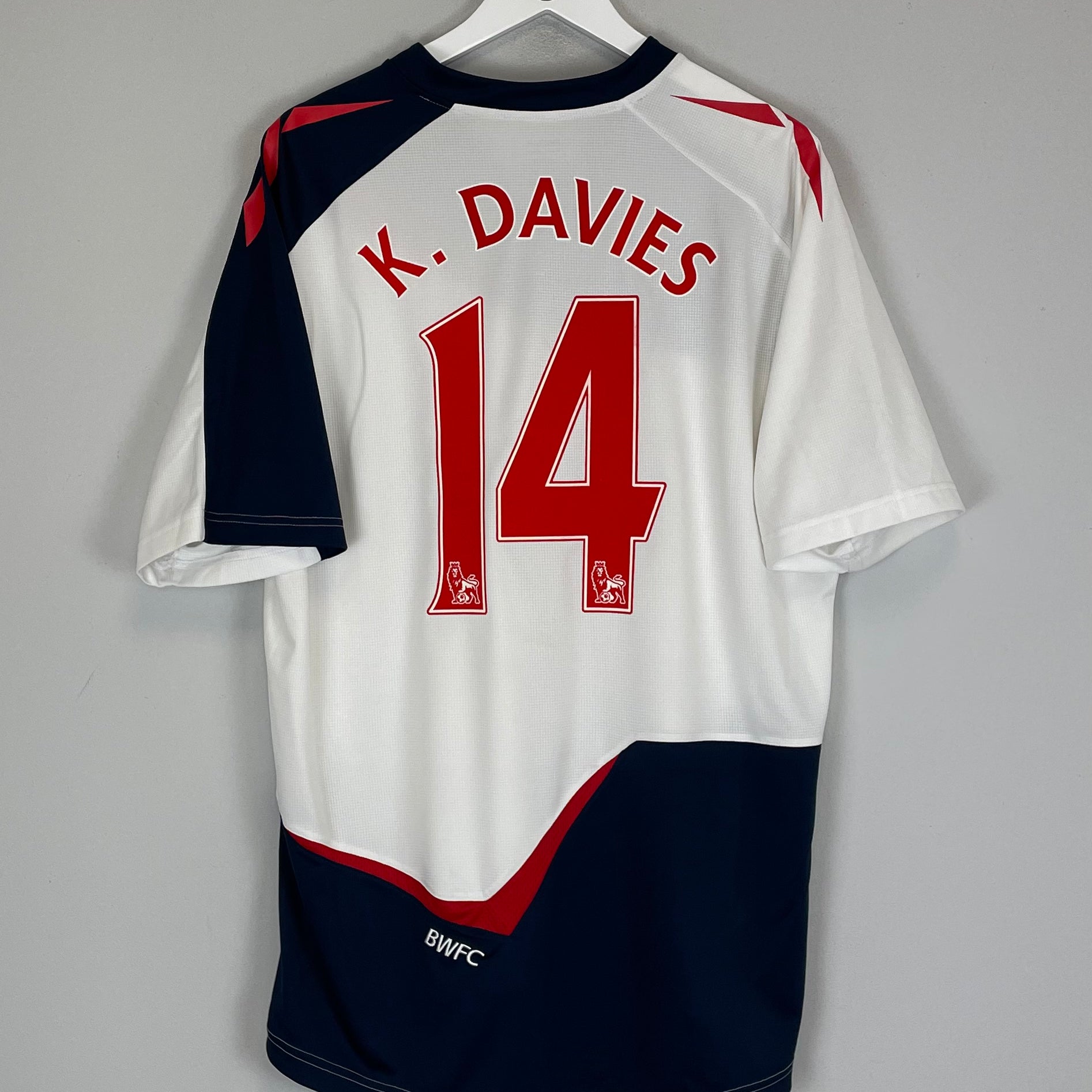 Shop 2011/12 BOLTON K.DAVIES #14 HOME SHIRT (XL) REEBOK, classic football shirts, vintage football shirts & retro soccer jerseys at Cult Kits