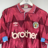 1990/92 MANCHESTER CITY AWAY SHIRT (L) UMBRO