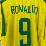 2002/04 BRAZIL RONALDO #9 HOME SHIRT (XL) NIKE