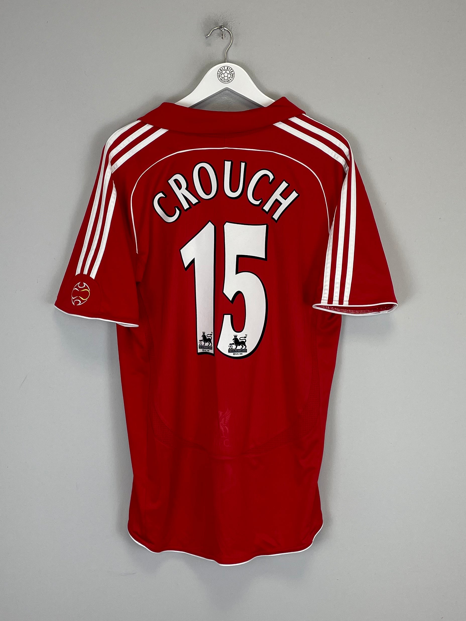 Shop 2006/08 LIVERPOOL CROUCH #15 HOME SHIRT (L) ADIDAS, classic football shirts, vintage football shirts & retro soccer jerseys at Cult Kits