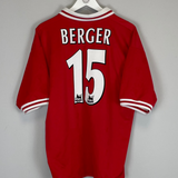 1996/98 LIVERPOOL BERGER #15 HOME SHIRT (L) REEBOK
