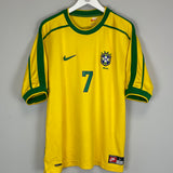 Shop 1998/00 BRAZIL RONALDINHO #7 HOME SHIRT (L) NIKE, classic football shirts, vintage football shirts & retro soccer jerseys at Cult Kits